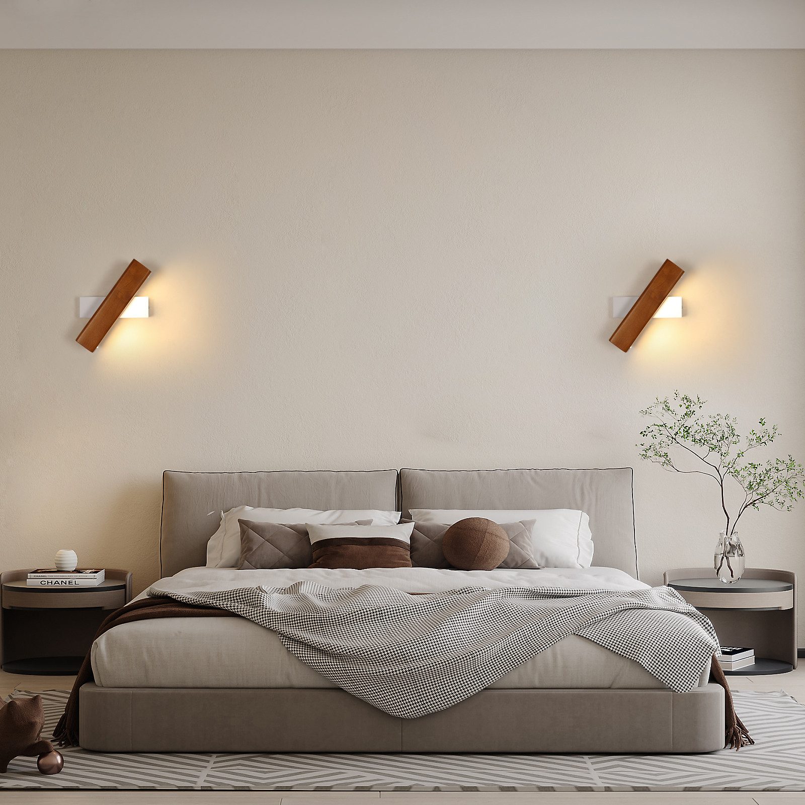 Riserva Wandleuchte Moderne LED Wandleuchte Holz 21cm 4W Warmweiß 3000K 220V, LED wechselbar – Bild 4 von 5