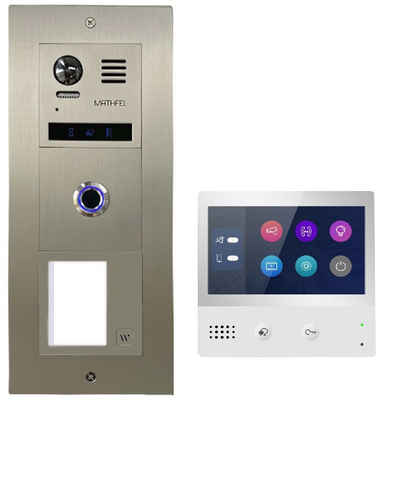 Brotos® 1 Familienhaus 2 Draht BUS IP Türsprechanlage Fingerprint WLAN Video-Türsprechanlage