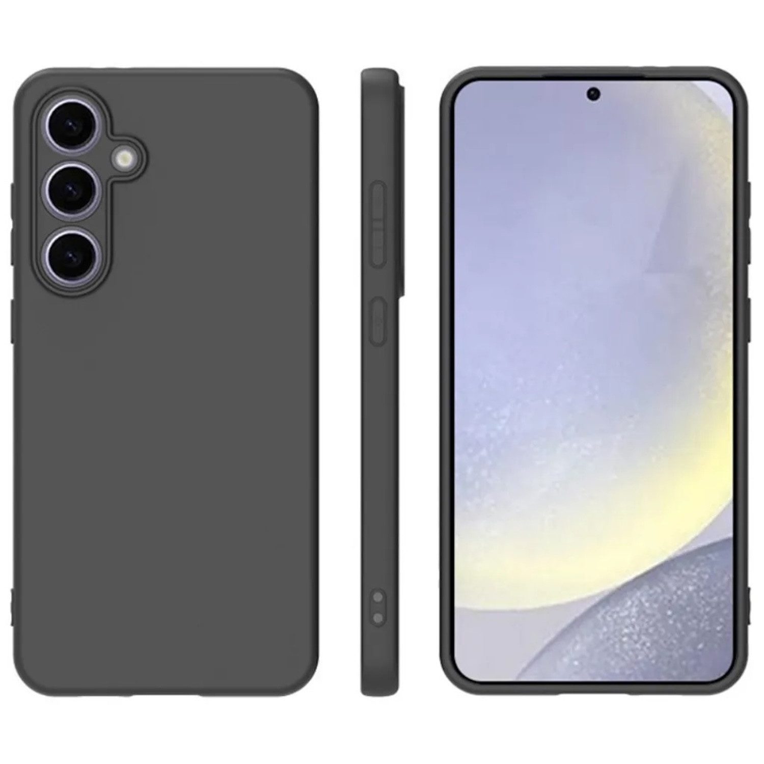 Wigento Handyhülle Für Samsung Galaxy S24 FE 5G Silikon TPU Schutz Hülle Flexibel Schwarz, Stilvolle TPU Hülle, präzise Aussparungen, schützend