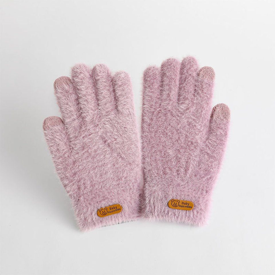 Winddicht, Winter-Strick-Touchscreen-Handschuhe, pink Fahrradhandschuhe Dick Blusmart Warm,