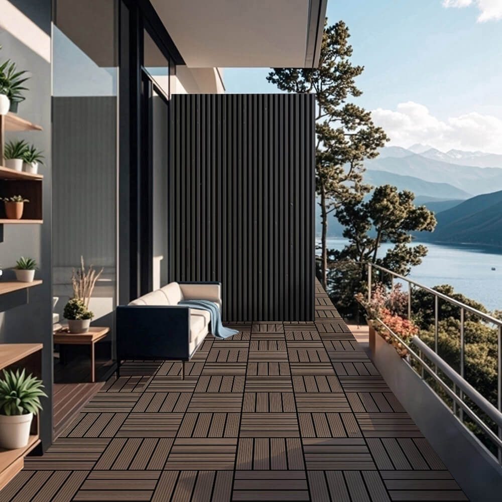 HOME DELUXE Terrassendielen WPC Klickfliesen BAVARO - Farb- und Flächenauswahl (Holzoptik), Fliesen á 30 x 30 cm, Terrassenfliesen, Balkonfliesen
