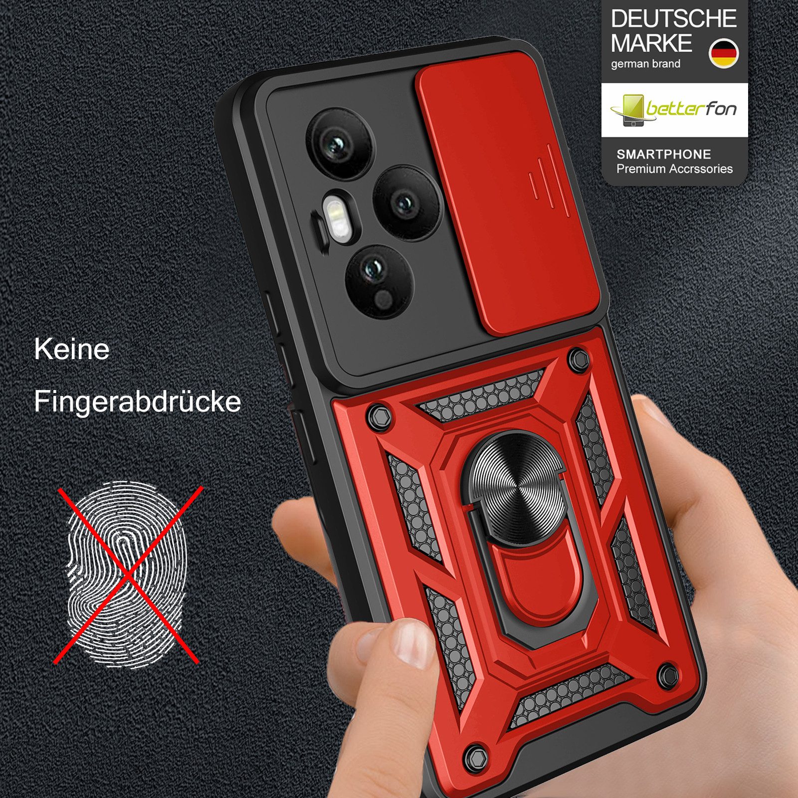 betterfon Handyhülle Panzer Hülle für Honor 400 Pro Outdoor Case mit Kameraschutz, Outdoorhülle mit Ringhalter Smartstand Kameraschutz und Silikonkern