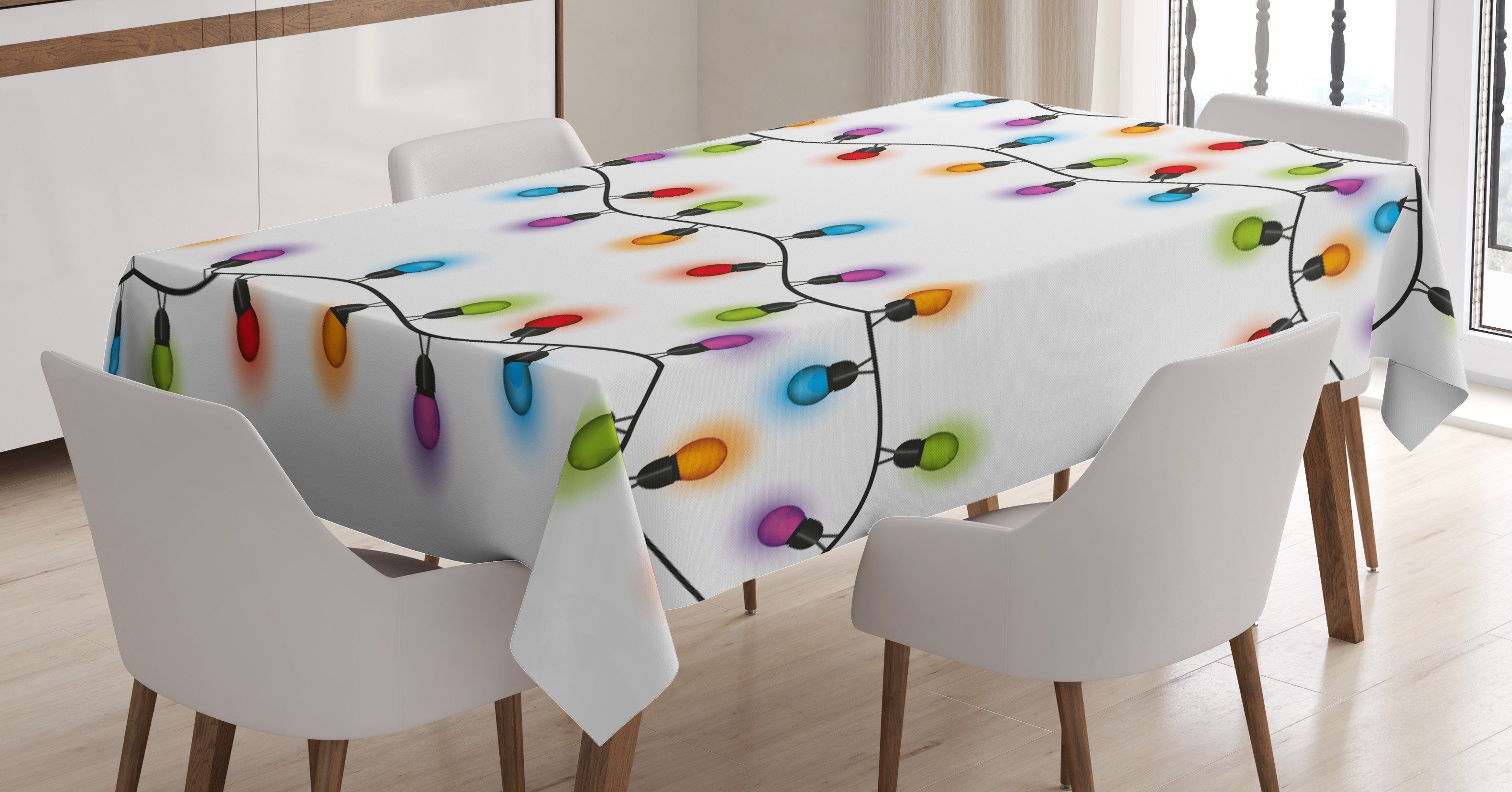 Abakuhaus Tischdecke Farbfest Waschbar Für den Außen Bereich geeignet Klare Farben, Weihnachten vibrant Feierlicher