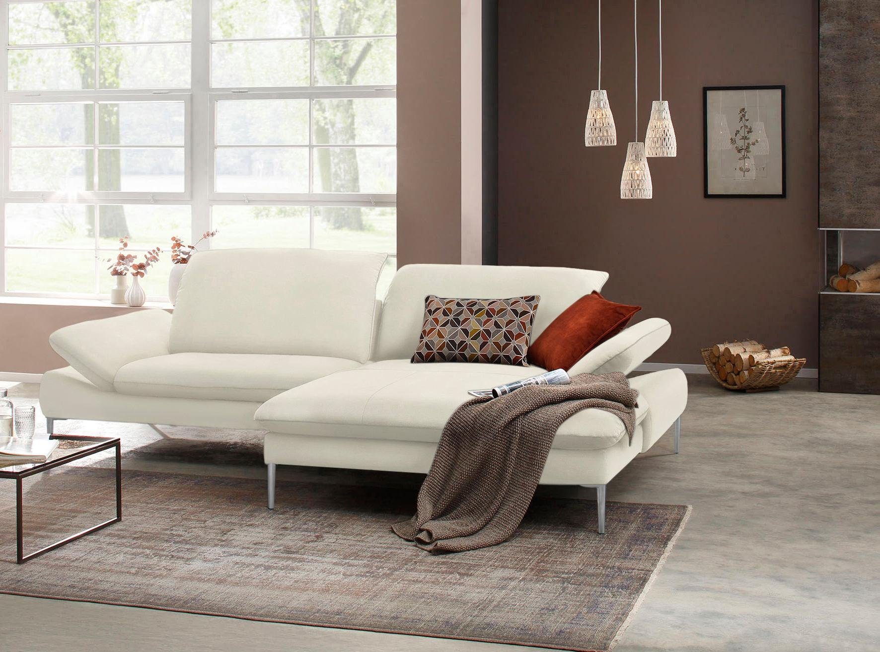 W.SCHILLIG Ecksofa enjoy&MORE, Designsofa, elegant und bequem, L-Form, mit Sitztiefenverstellung, Füße Chrom glänzend, Breite 294 cm