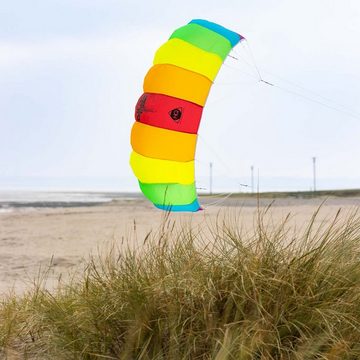 HQ Flug-Drache Lenkmatte HQ Kick 180 Single Skin Kite R2F Beginner Lenkdrachen Kite, Vierleiner Lenkmatte, Beginner Lenkmatte