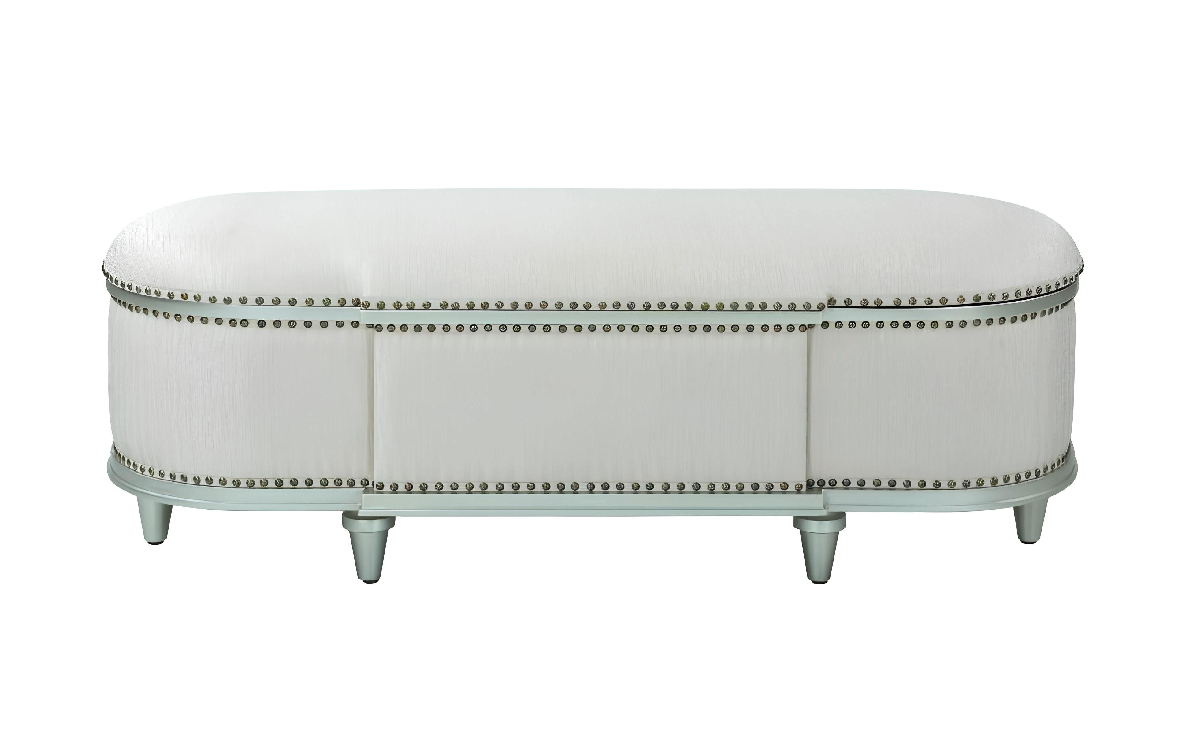 Xlmoebel Hockerbank Ovaler Stoffhocker mit Stauraum und klassischem Design (1 St., Hocker), Hergestellt in Europa