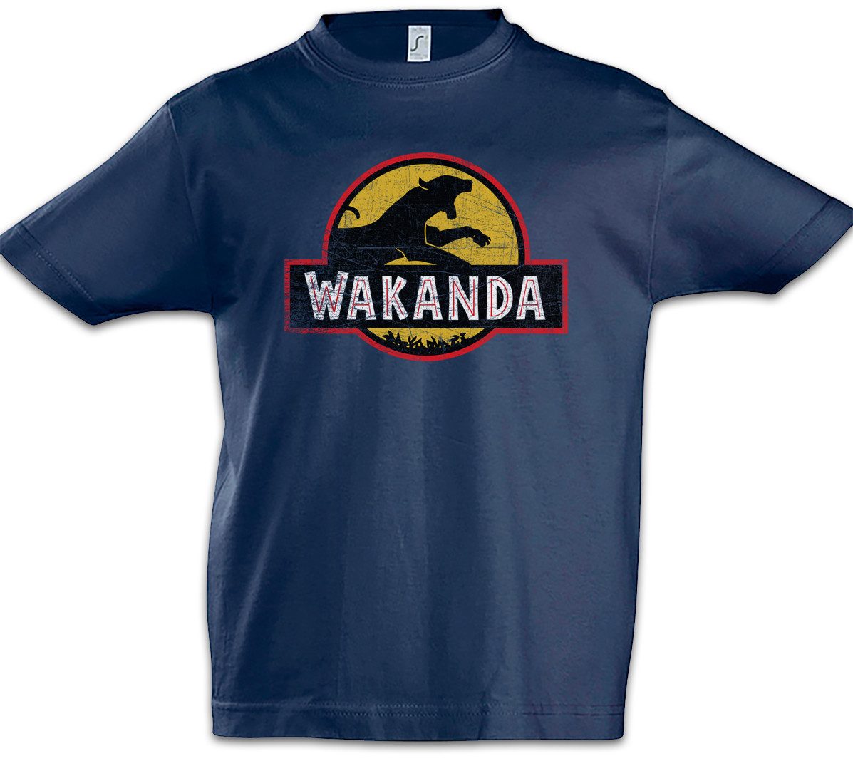 Print-Shirt W Park Kinder T-Shirt Kaffee Comic Kingdom Chadwick Panther Wakanda