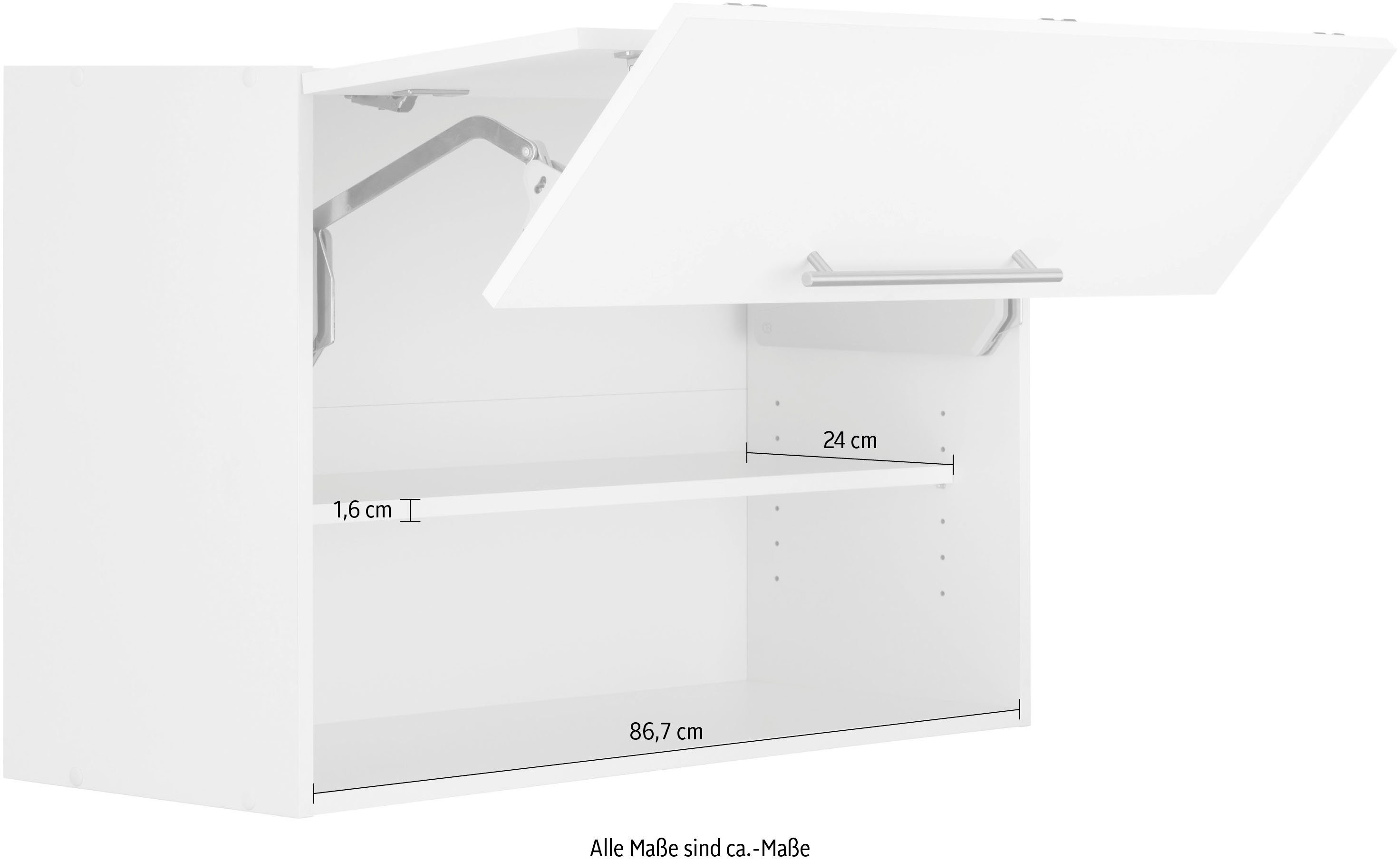 wiho Küchen Faltlifthängeschrank Unna 90 mit anthrazit/anthrazit Funktion | Soft Anthrazit Close breit, cm