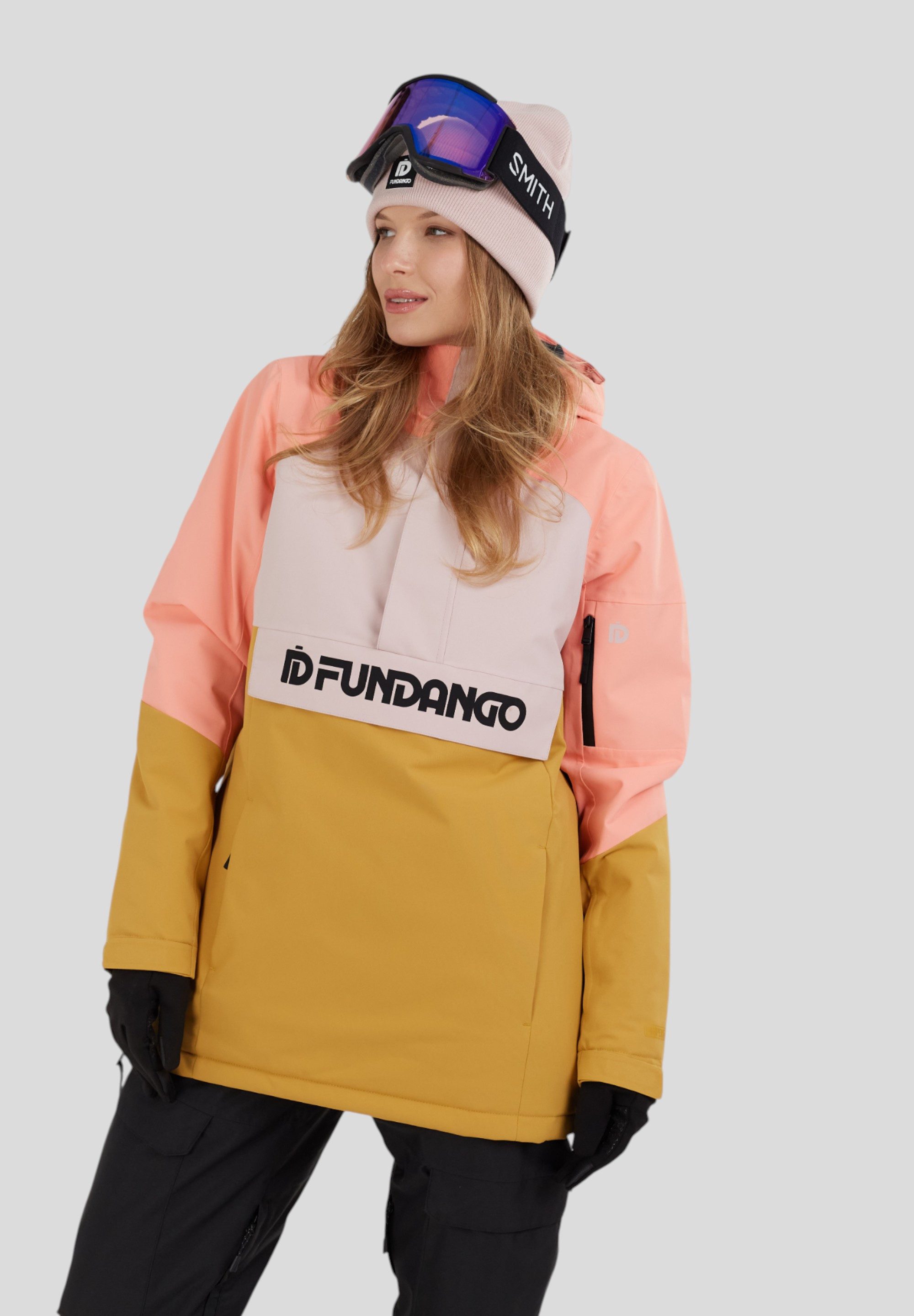 Fundango Winterjacke Birch ECO Logo Anorak technische Schlupfjacke für Ski uns Snowboard