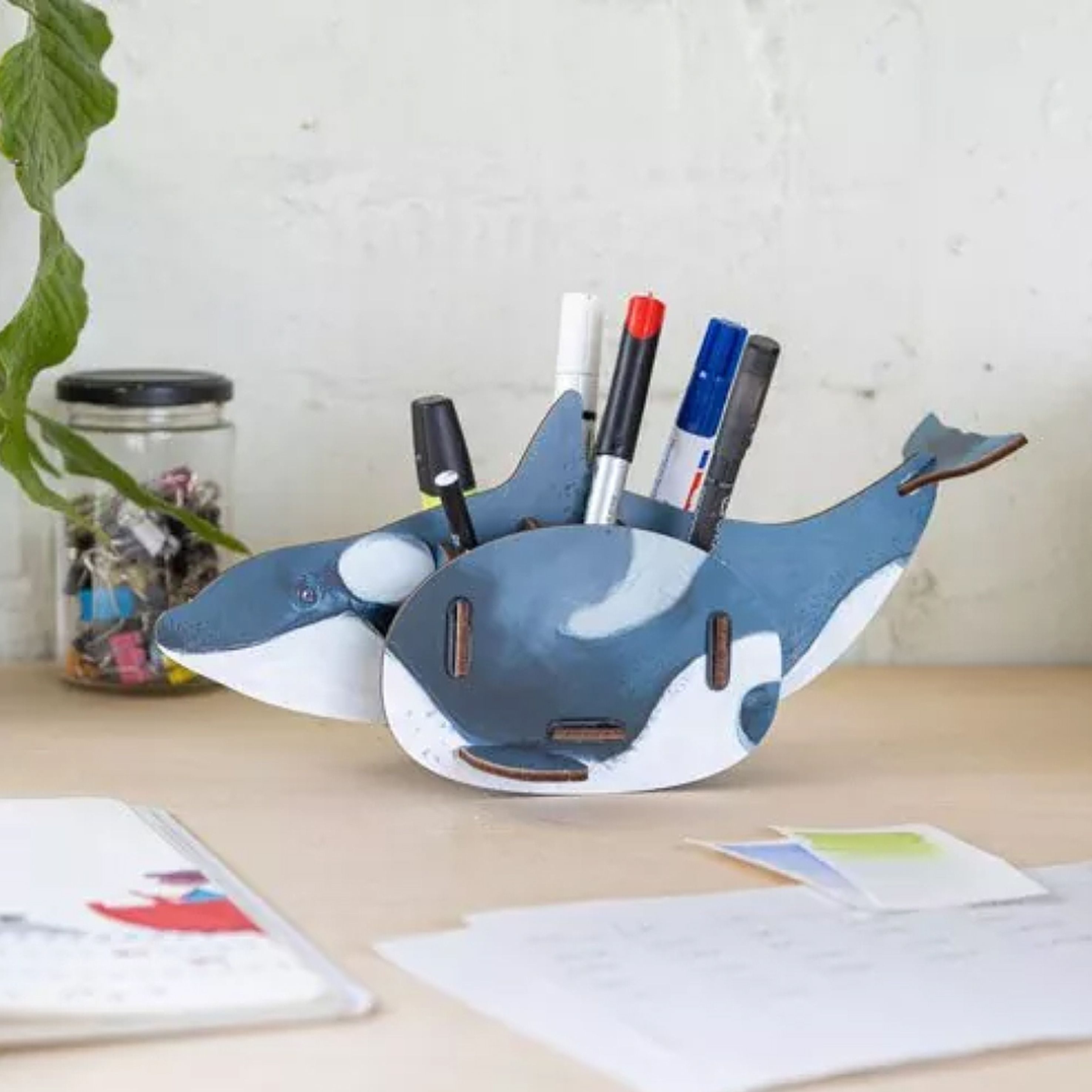 WERKHAUS® Aufbewahrungsbox Werkhaus - Stiftebox "Orca" Stiftehalter Stifteköcher Wal Fisch WE2070