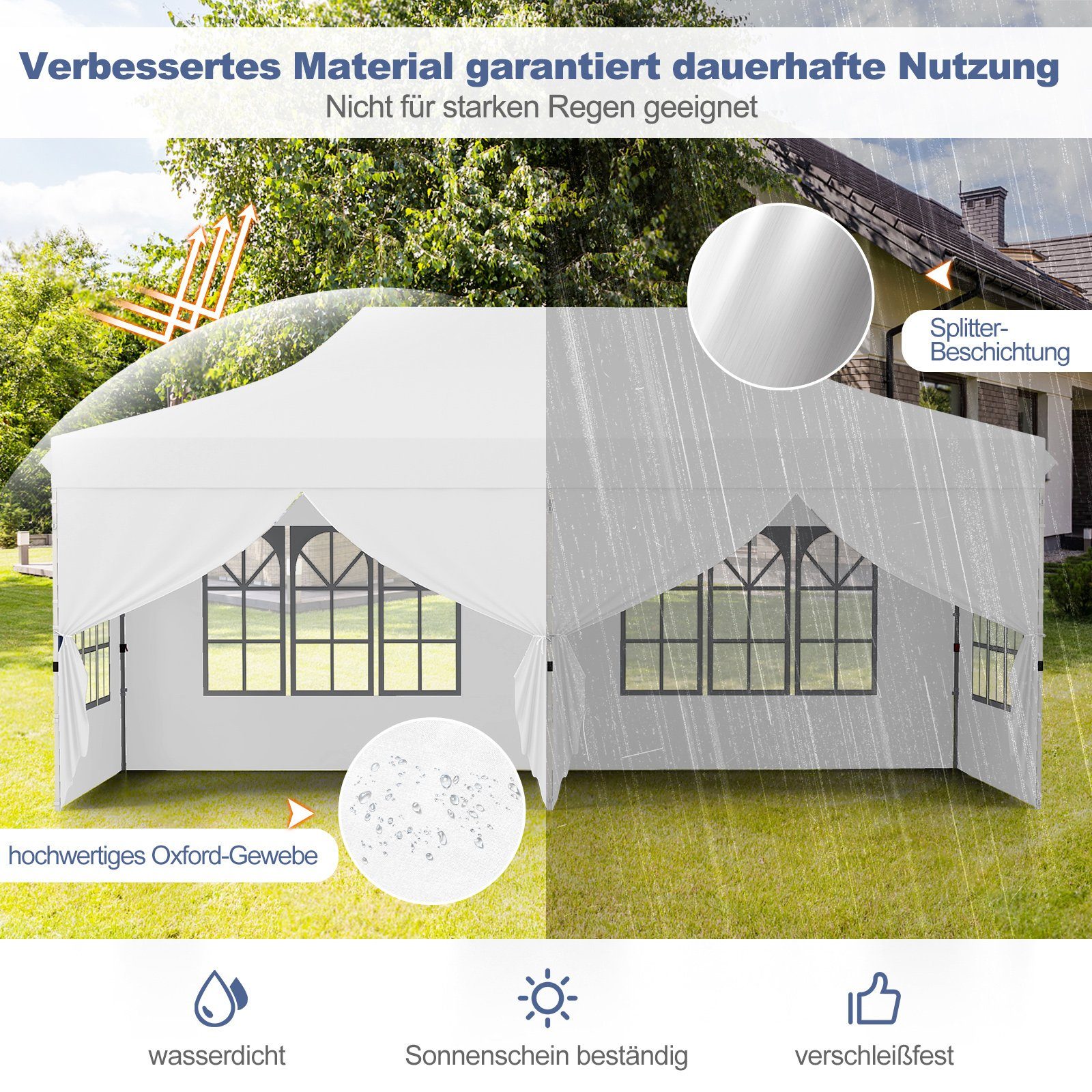 COSTWAY Pavillon 3 x 6m Faltpavillon, günstig online kaufen