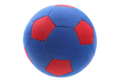 ELLUG Wasserball Blau-roter Neopren Ball als Fußball für Groß und Klein, wasserfest salzwasserfest, Wasserspielzeug Strandspielzeug Urlaub Sommer Wasser