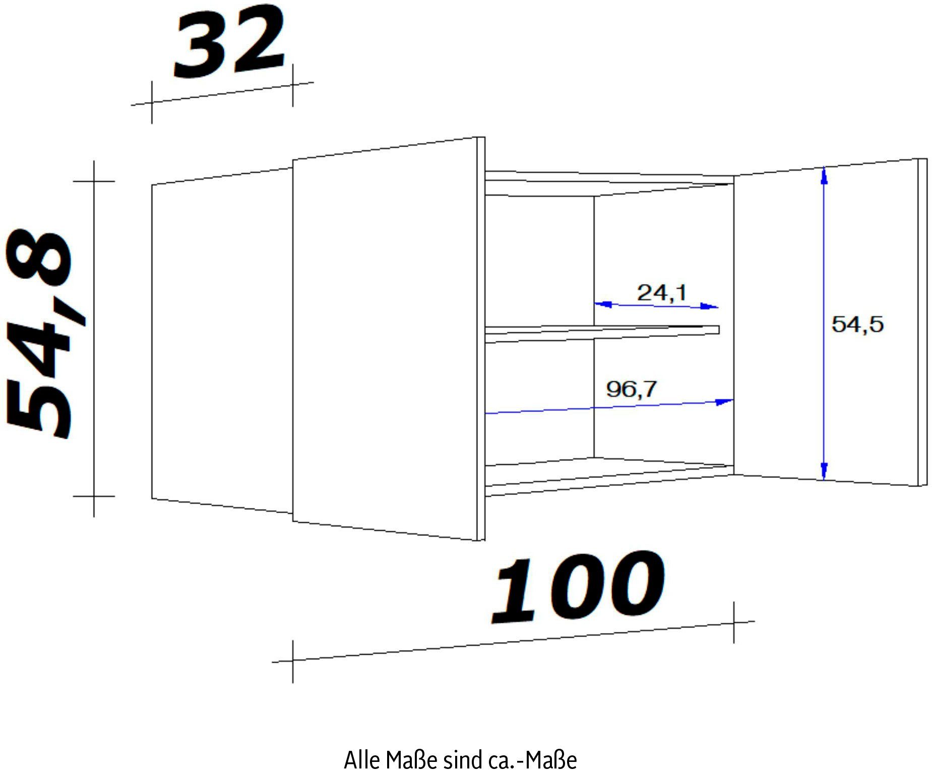 Flex-Well Hängeschrank Morena (B x H x T) 100 x 54,8 x 32 cm - als Ecklösung – Bild 4 von 5