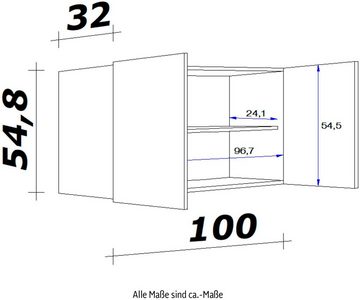 Flex-Well Hängeschrank Morena (B x H x T) 100 x 54,8 x 32 cm - als Ecklösung