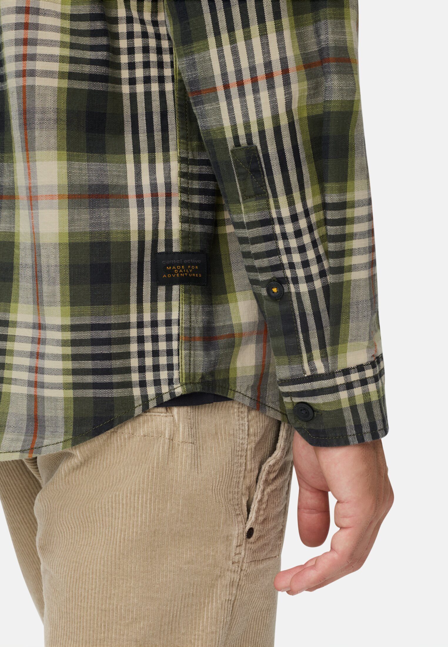 camel active Langarmhemd mit Kentkragen und Brusttaschen Langarm Button-Down