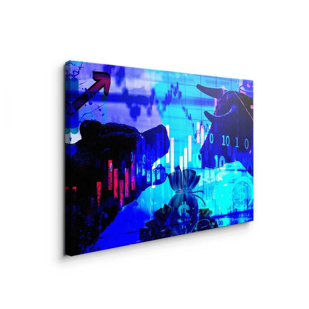 Börse Trading - Motivation - Mindset DOTCOMCANVAS® - Leinwandbild, schwarzer Goal - Rahmen Leinwandbild Premium