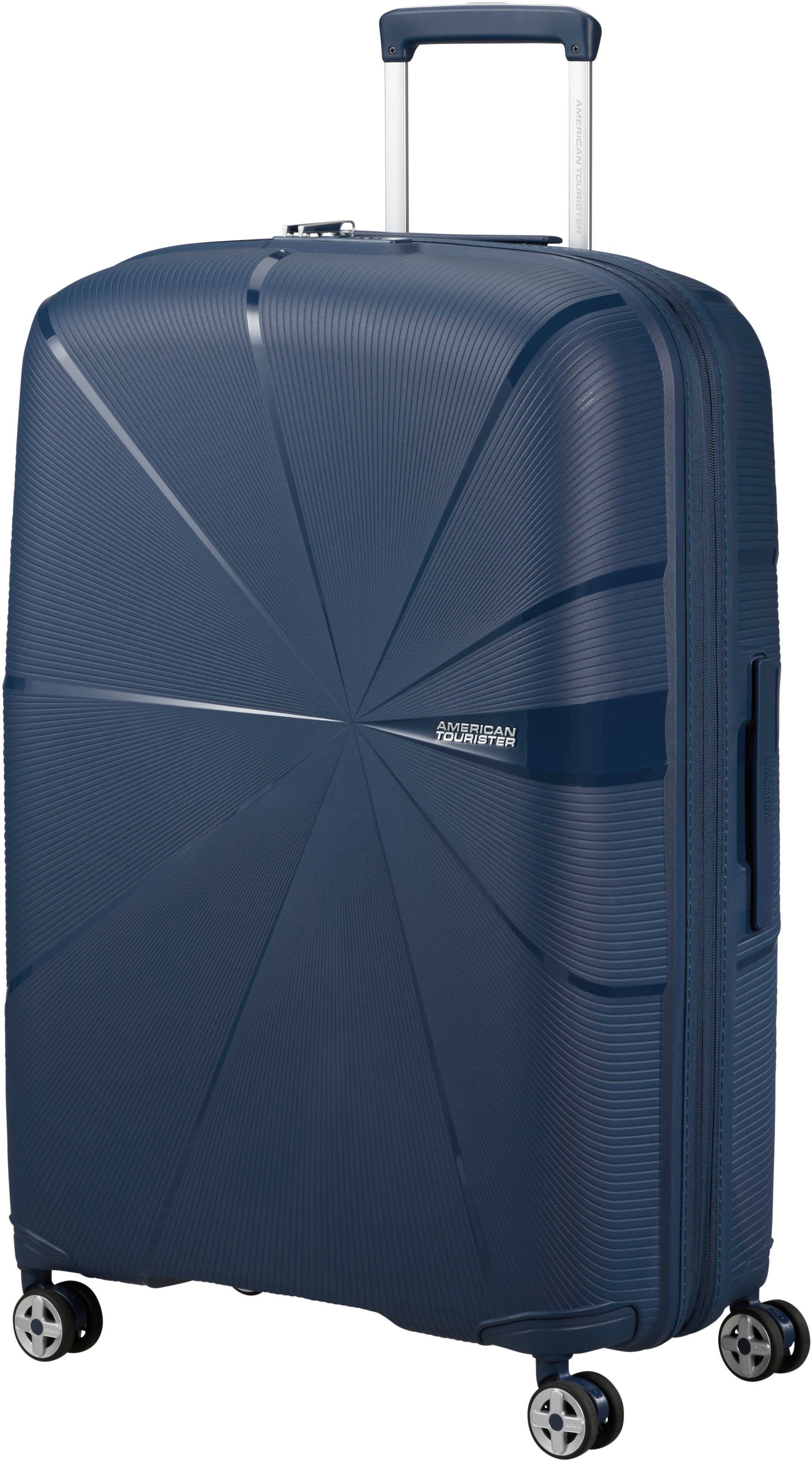 American Tourister® Hartschalen-Trolley Starvibe, Material 77 recyceltes cm, 4 mit Rollen, navy, enthält Volumenerweiterung