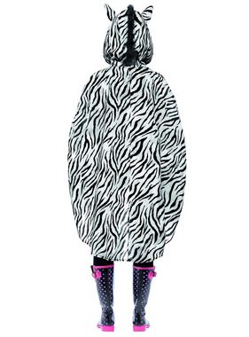 Smiffys Kostüm Festival Poncho Zebra, Tierischer Regenschutz für Festival und Event