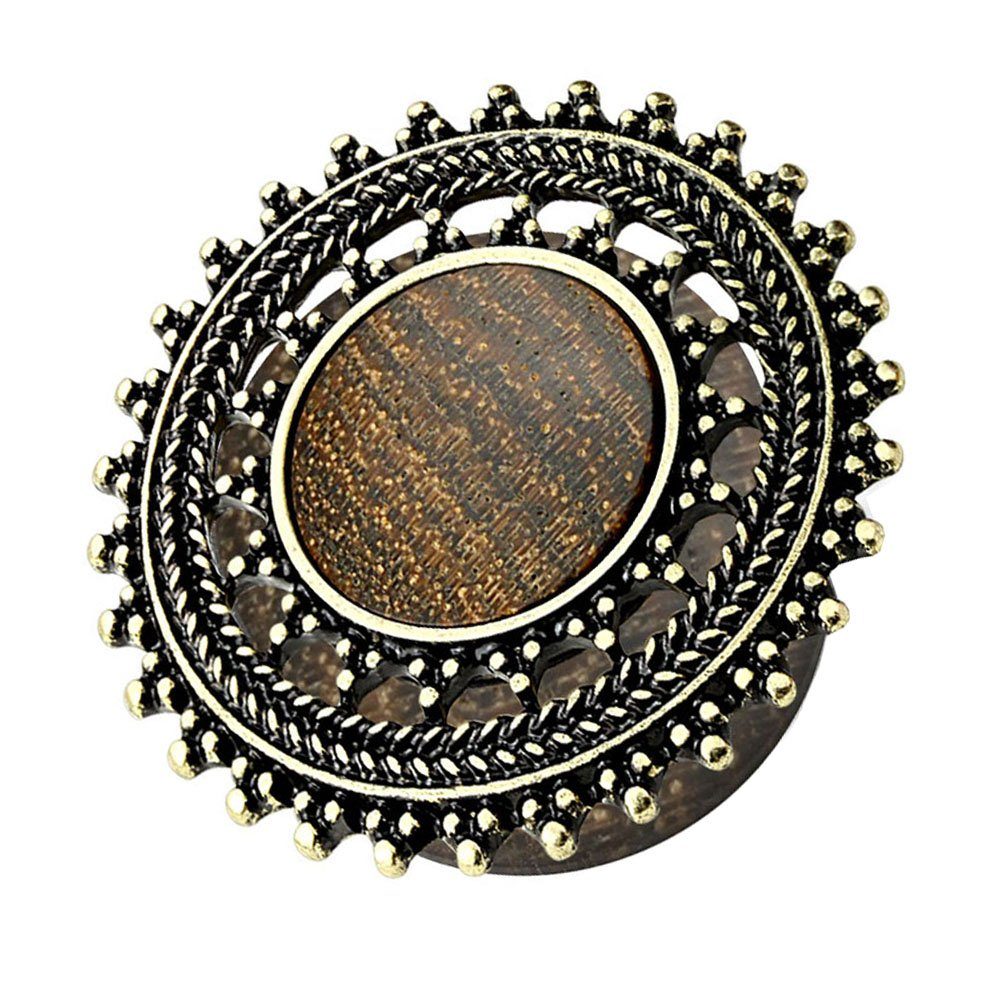 Plug Piercing Holz Tribal Sonne Altgold