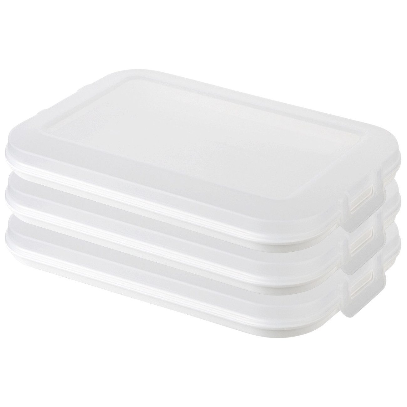 Engelland Frischhaltedose Aufschnittdosen für den Kühlschrank, Aufschnittboxen, PP-Kunststoff, BPA-frei, (Vorteils-Set, 3-tlg., mit transparentem Deckel), stapelbar, platzsparend, Ordnung im Kühlschrank, Organizer, Stapelbox
