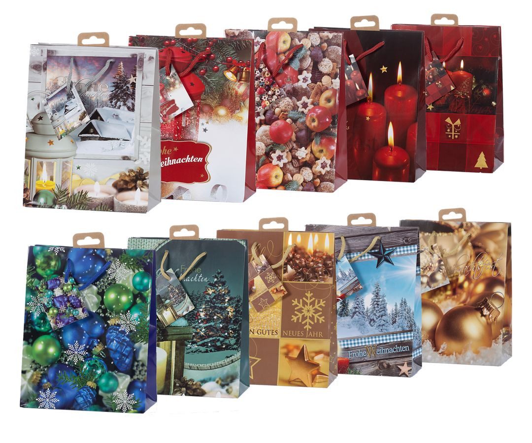 laro Geschenkbox Laro Geschenktaschen Geschenktüten Weihnachten 10/20/40/100stk Medium (10 St)