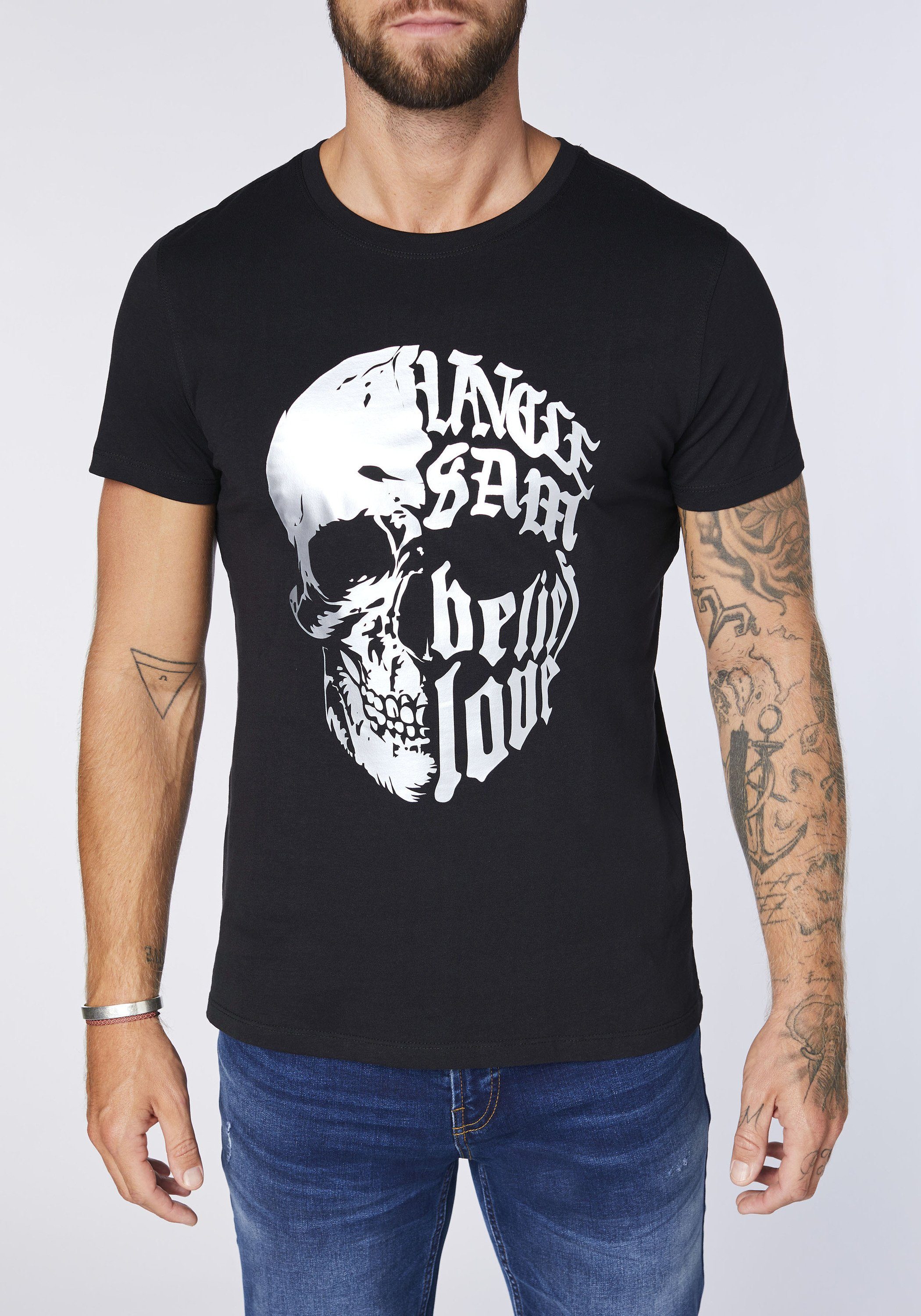 Uncle Sam Print-Shirt aus Baumwolle 19-3911 Deep Black