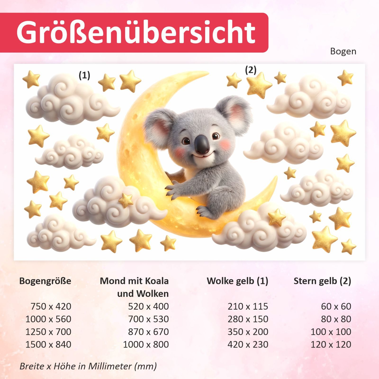 nikima Wandtattoo 271 Wandtattoo Mond mit Koala