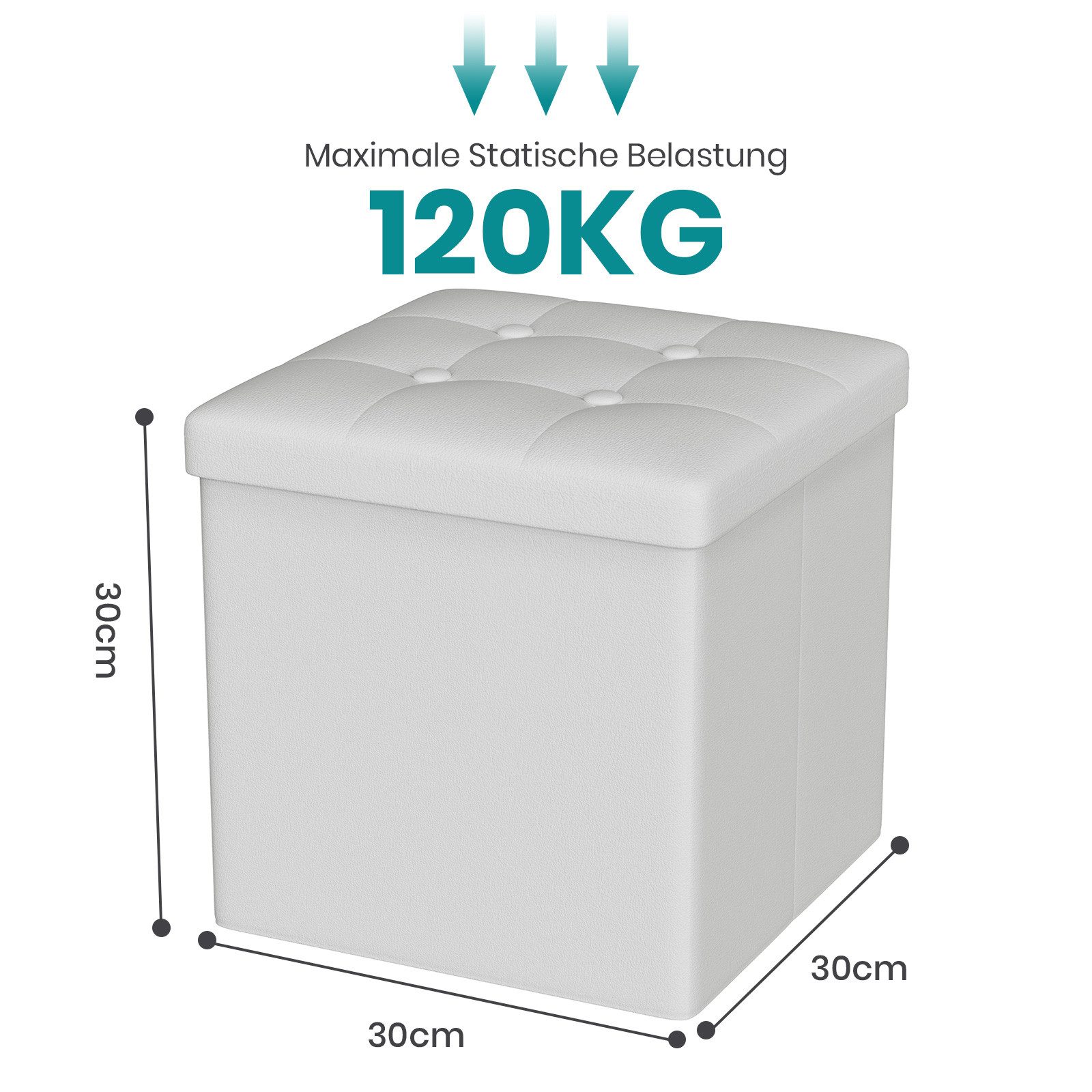 Oak&Tea Stauraumhocker Sitzhocker mit Stauraum – Klappbare Aufbewahrungsbox günstig online kaufen