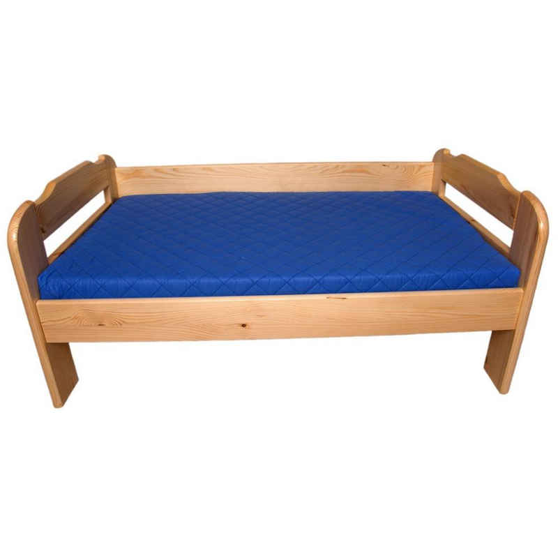 acerto® Kinderbett acerto® Massives Kiefernholz Kinderbett 70x140cm Matratze blau, Ideal geeignet für Kinder bis 14 Jahren