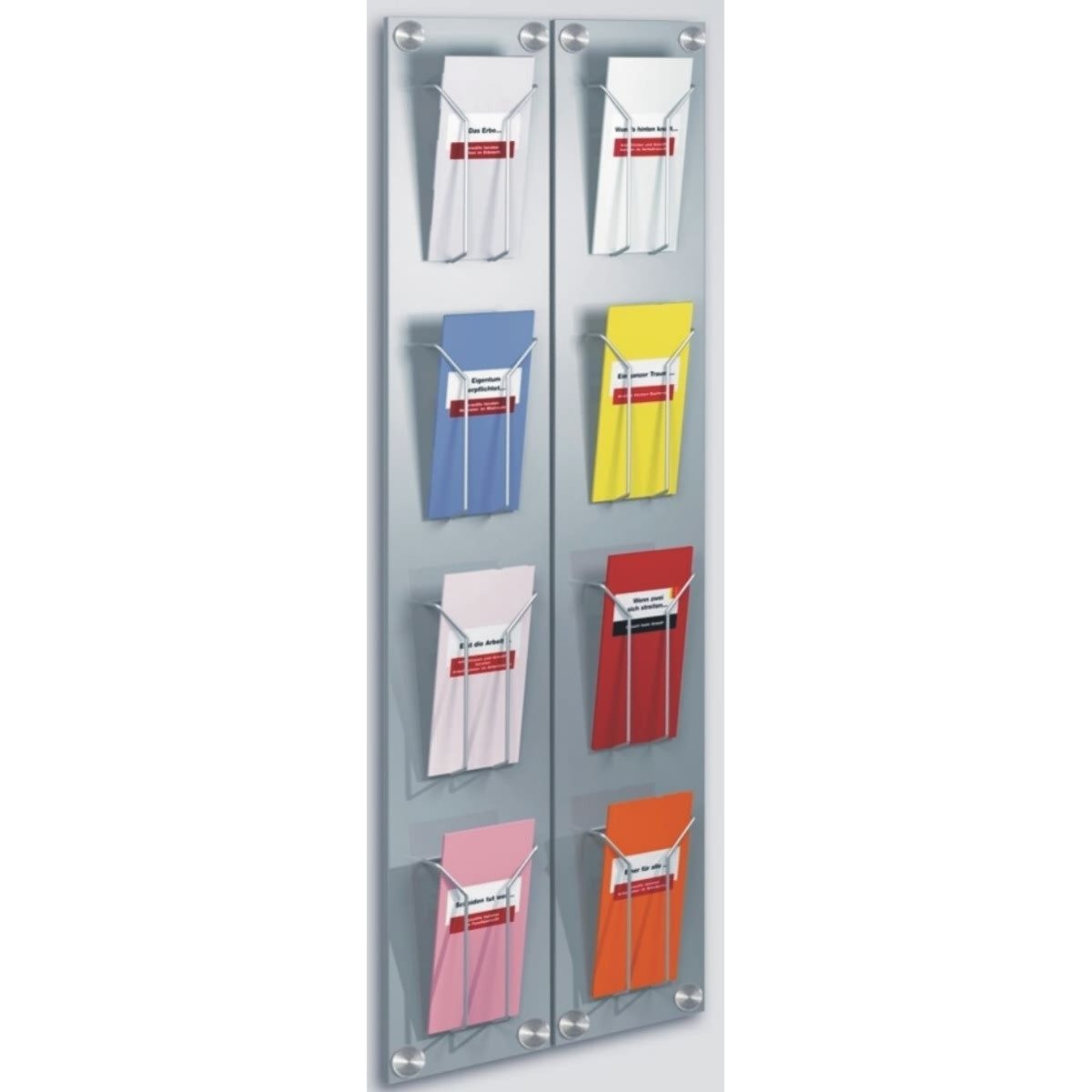 Stehsammler Wand-Prospekthalter artline DINlang 4 Fächer silber