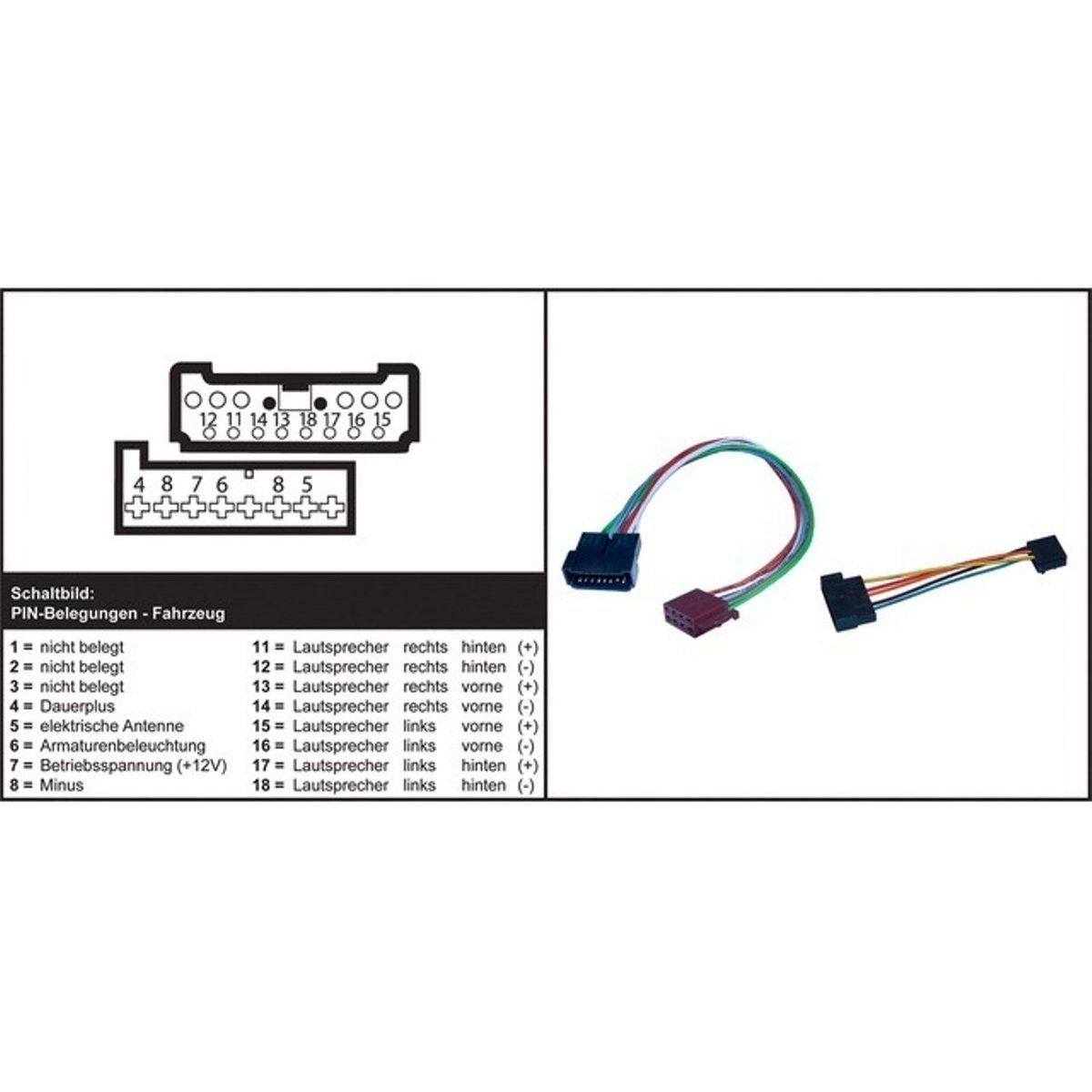 AIV ISO Autoradio-Adapter Auto-Radio Auto-Adapter ISO zu OEM