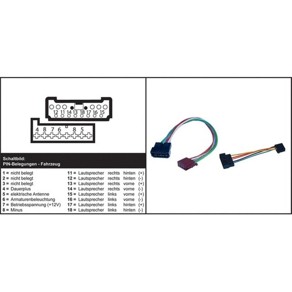 AIV »ISO AutoradioAdapter AutoRadio« AutoAdapter ISO zu OEM Hersteller, Ermöglich Einbau ISO