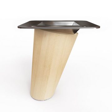 sossai® Möbelfuß Holzfüße Rund schräge Ausführung Öl-Finish / Natur, (4-St), 8cm - 71cm