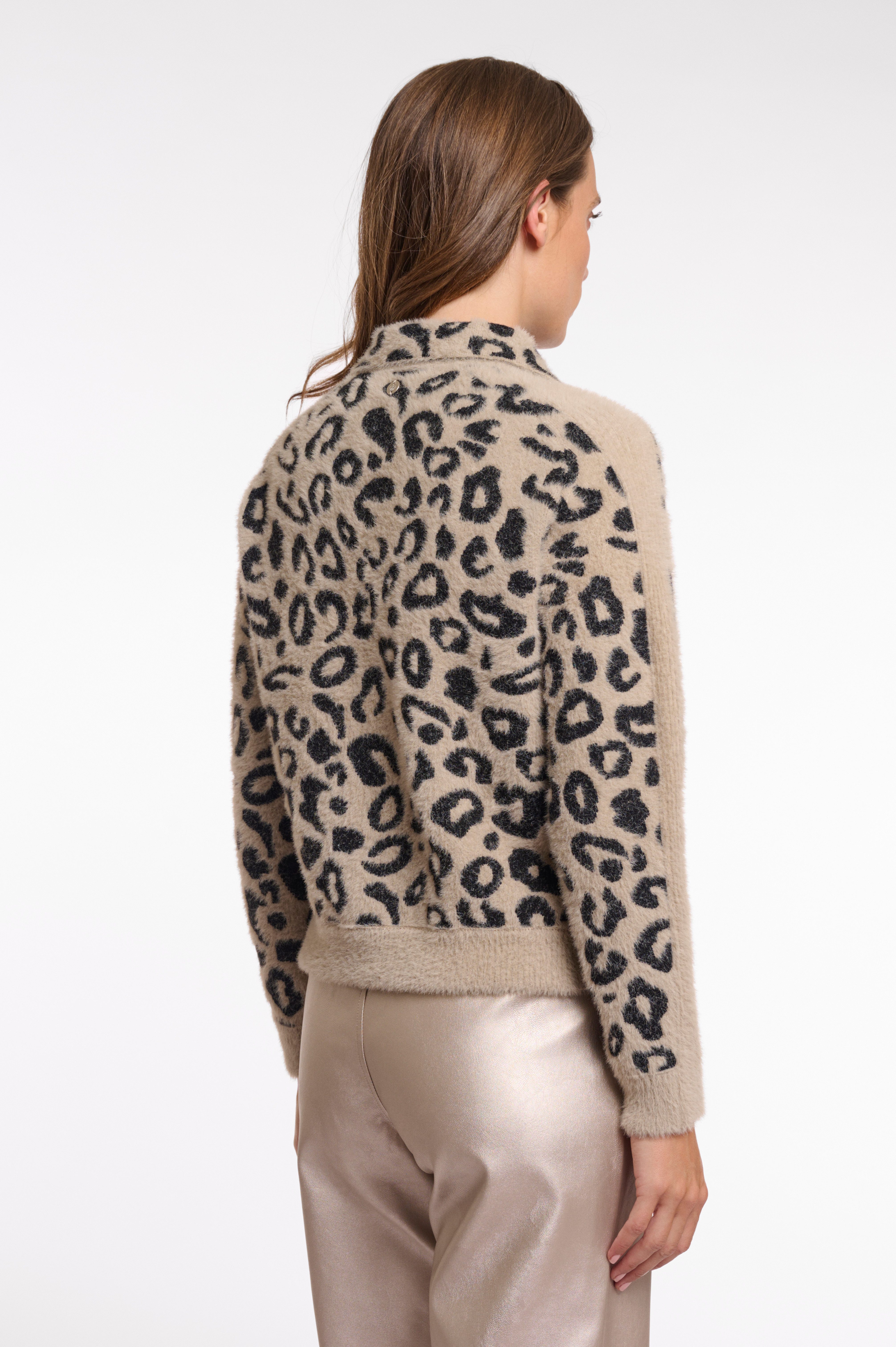 Rino & Pelle Strickjacke JET Kunstfell im Animal-Muster Allover