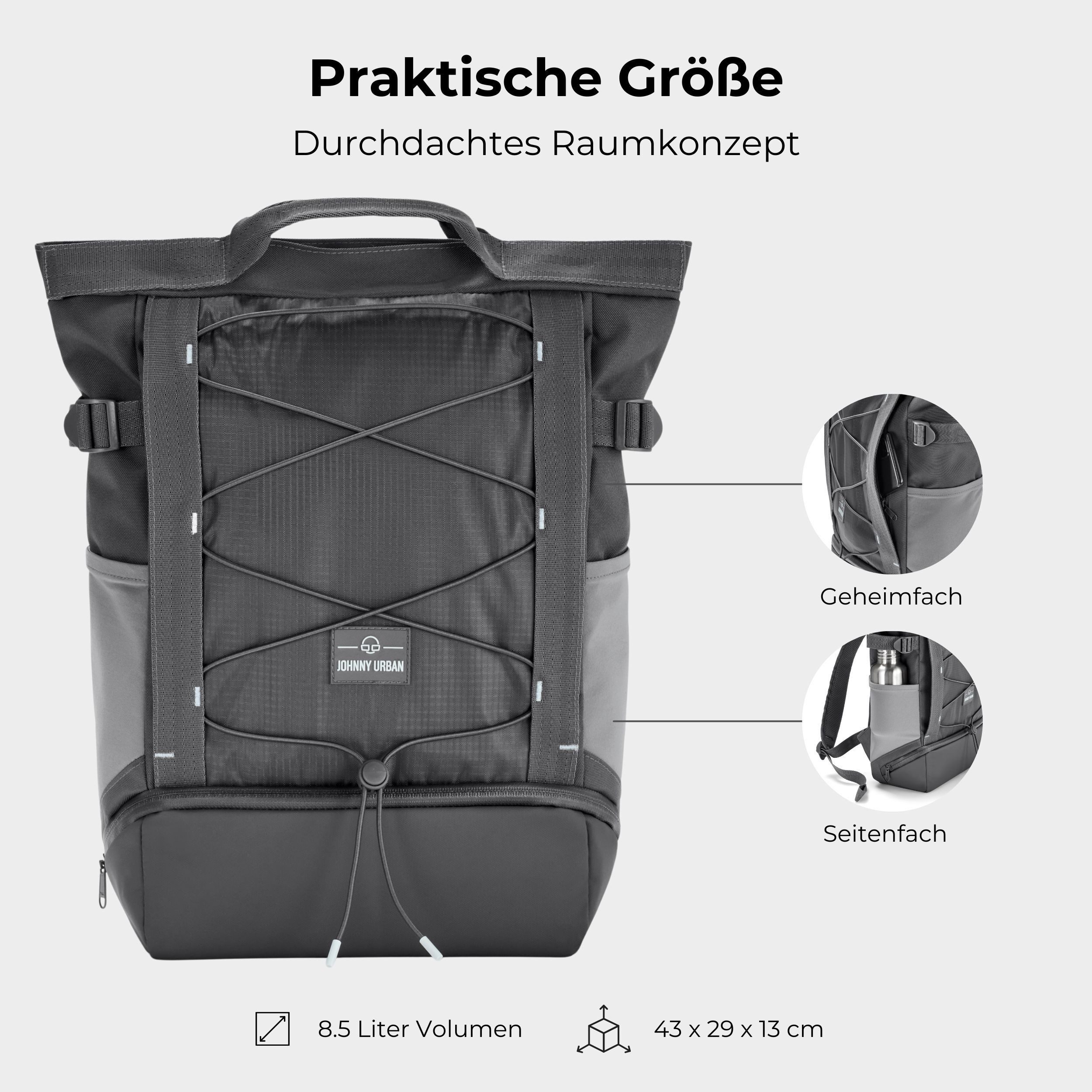Johnny Urban Cityrucksack Harper Tagesrucksack für Damen & Herren (1-tlg), Sportlicher Tote Bag Rucksack, Praktischer Daypack, Wasserabweisend
