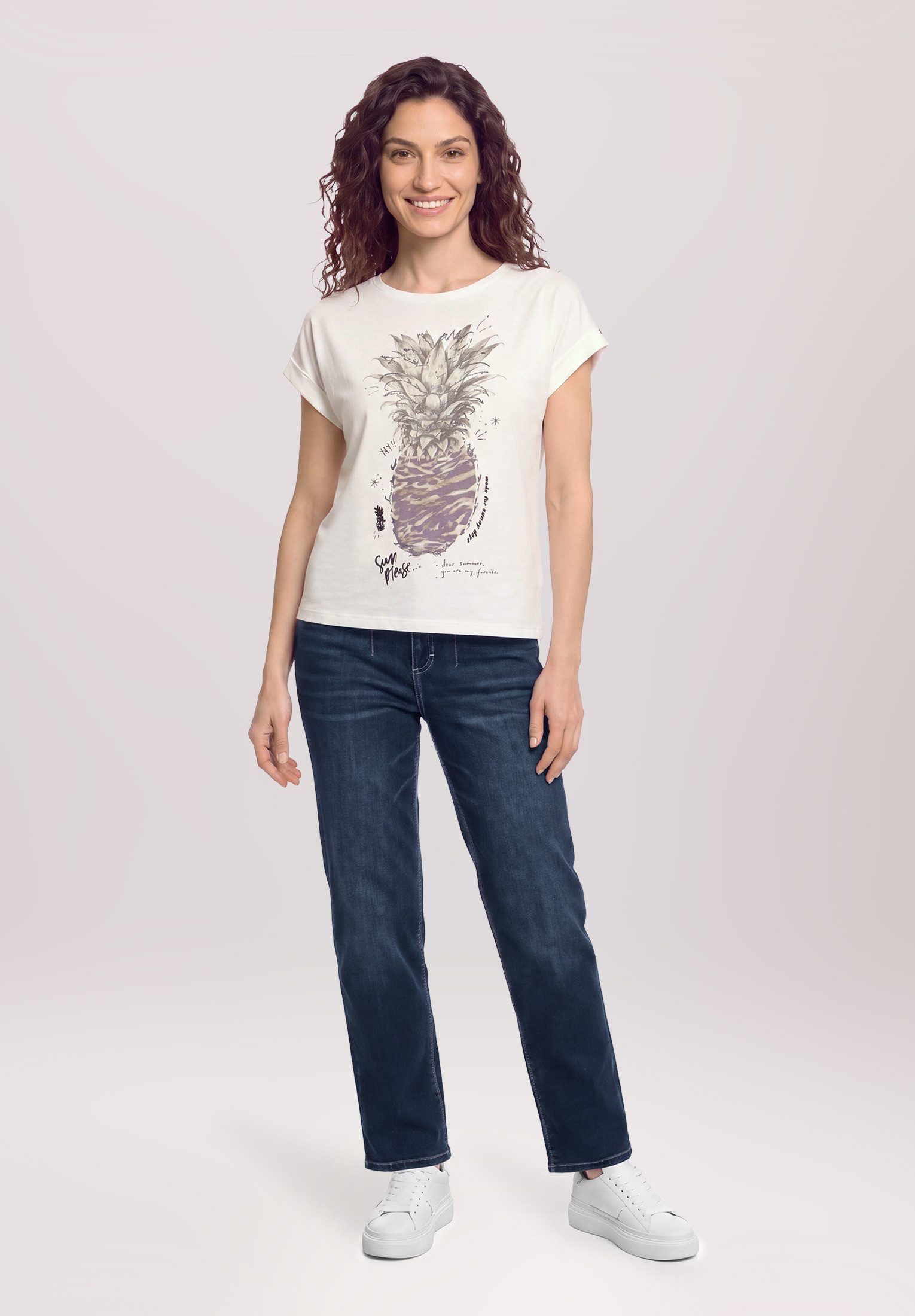 Cartoon Ankle-Jeans Damen mit Waschung