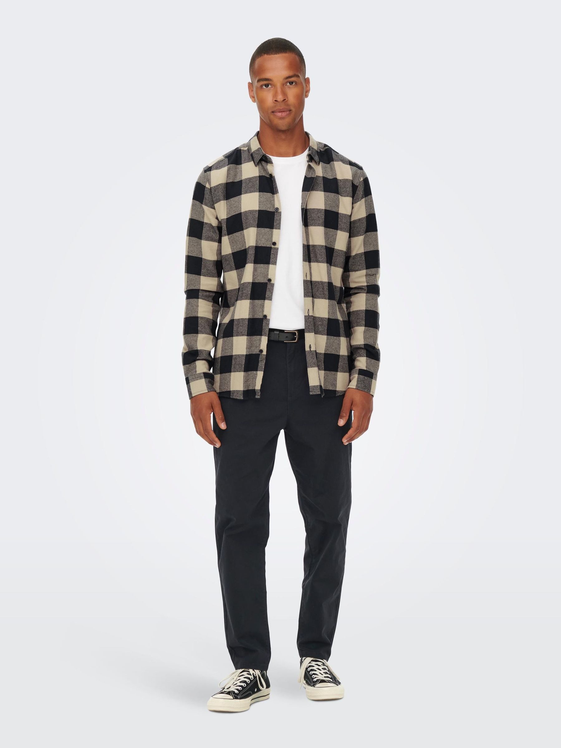 ONLY & SONS Langarmhemd Freizeit Karohemd Holzfäller Kariertes Flanellhemd (1-tlg) ONSGUDMUND LS CHECKED SHIRT NOOS