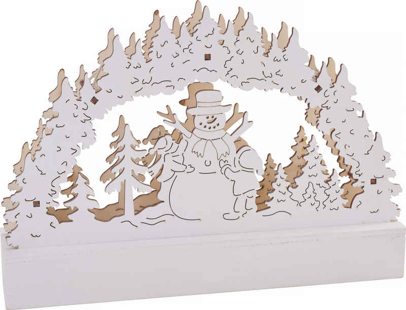 VBS Weihnachtspyramide Lichterbogen Schneemann, 22 cm x 15 cm x 4,5 cm