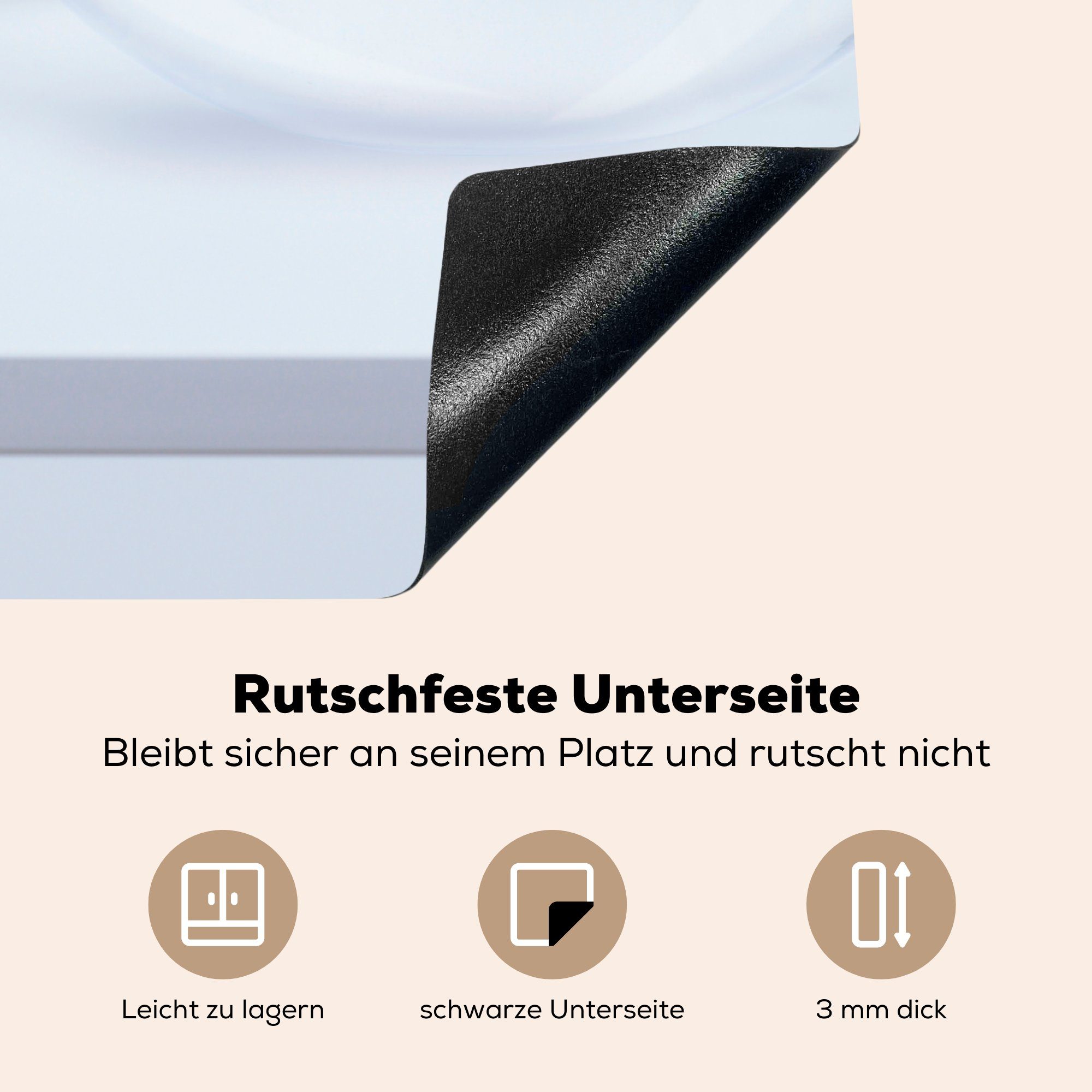 Weiß, für Vinyl, cm, Arbeitsplatte Ceranfeldabdeckung, - (1 78x78 küche Fischgläser - Goldfisch tlg), Herdblende-/Abdeckplatte MuchoWow