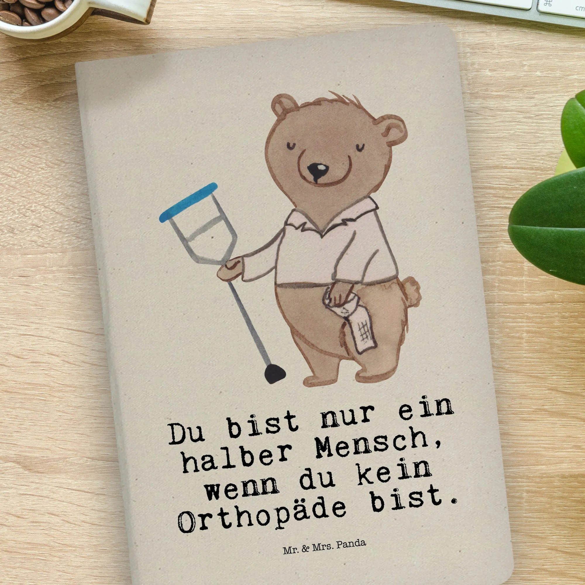 Thumbnail - Mr. & Mrs. Panda Notizbuch Orthopäde Herz - Transparent - Geschenk, Öko Notizbuch DIN A4, Rente, Mr. & Mrs. Panda, Langl...