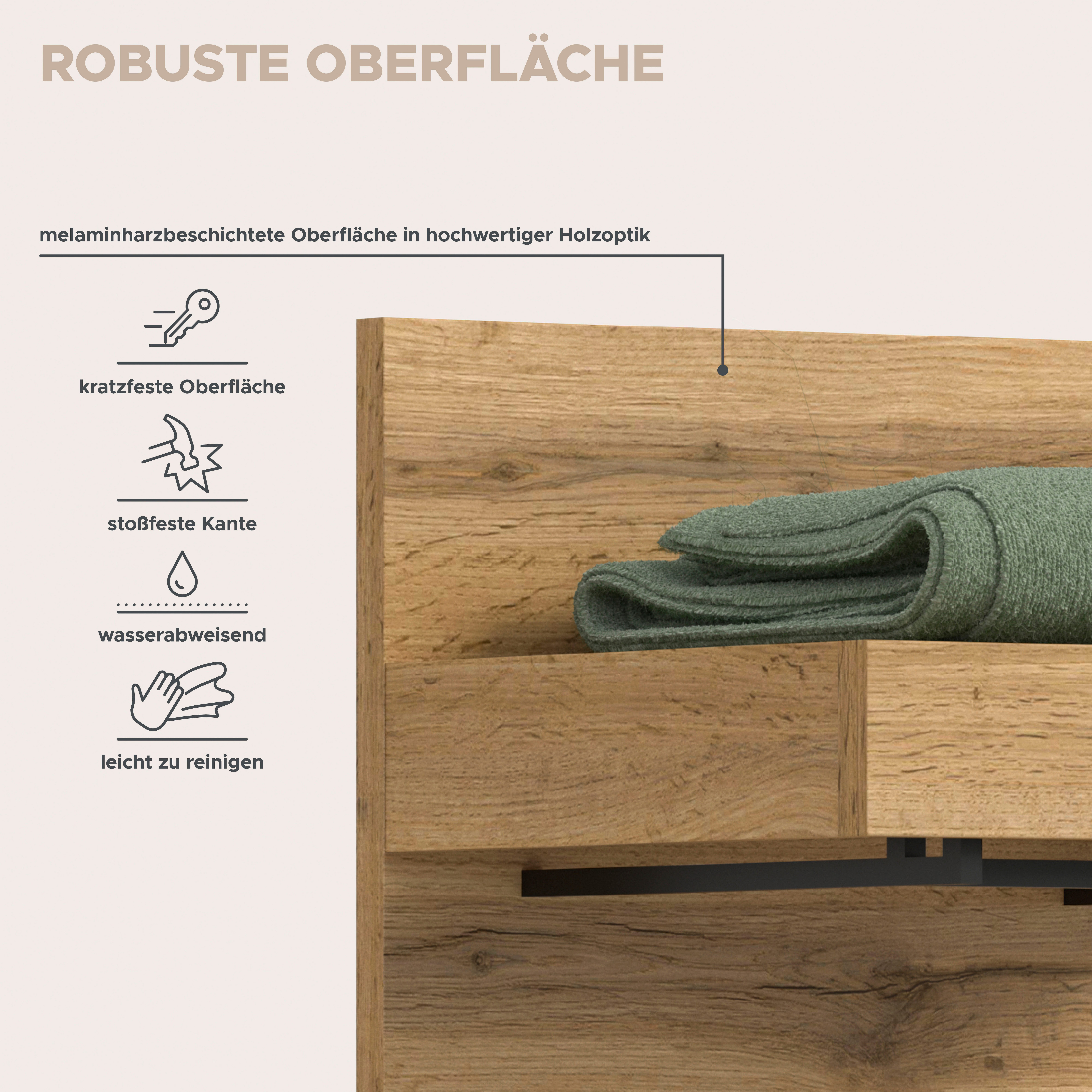 OTTO home Garderobenpaneel MAMBO II, Höhe 150cm, 1 Kleiderstange & Hutablage, 3 Haken (1 St., individuell mit weiteren Artikeln der Serie MAMBO kombinierbar), P – Bild 5 von 5