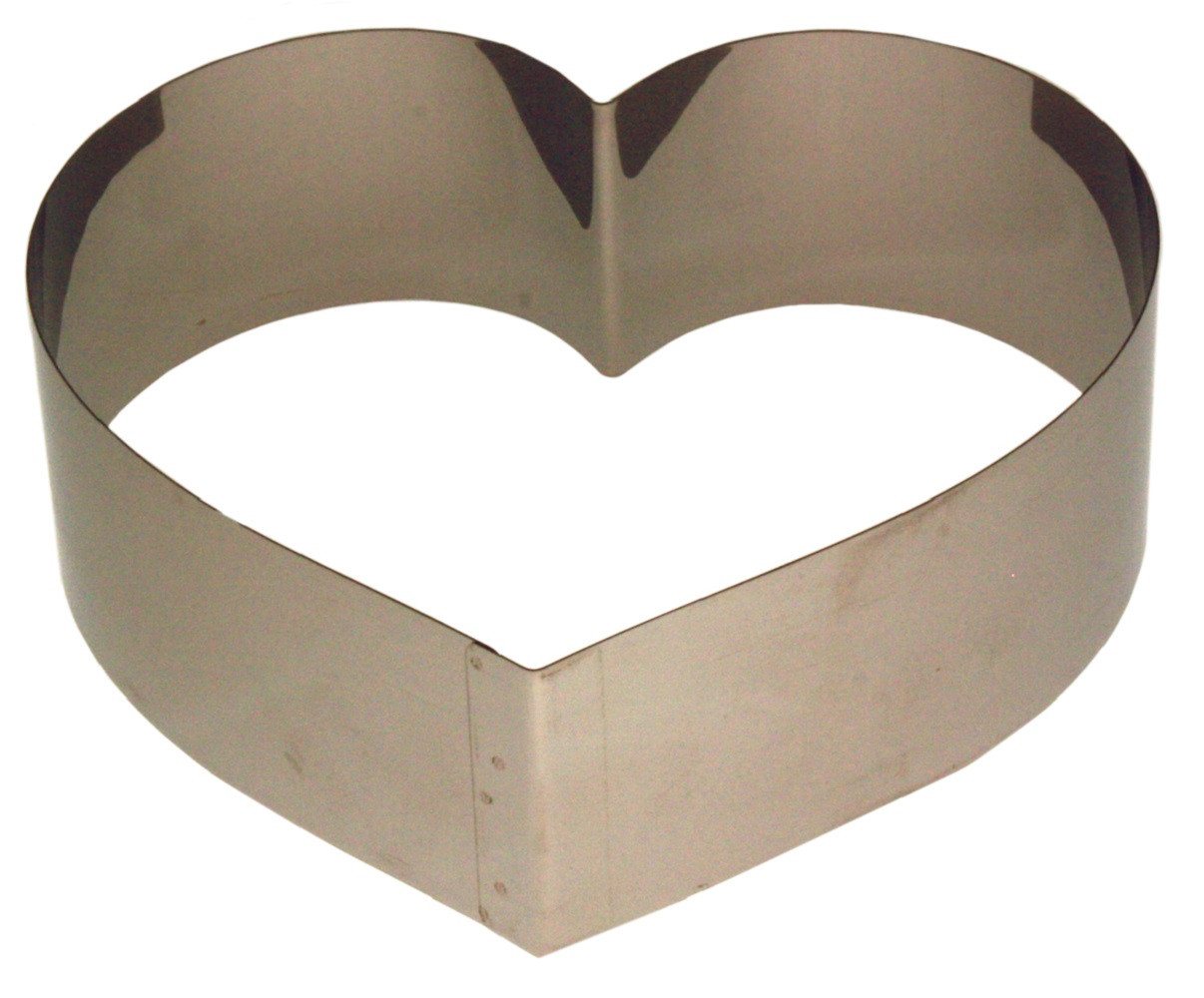 LARES Herzkuchenform Motivbackform Herz Mittel - ca. 18,5 cm - aus rostfreiem Edelstahl, zum Backen von leckeren Kuchen und vielem mehr - Made in Germany