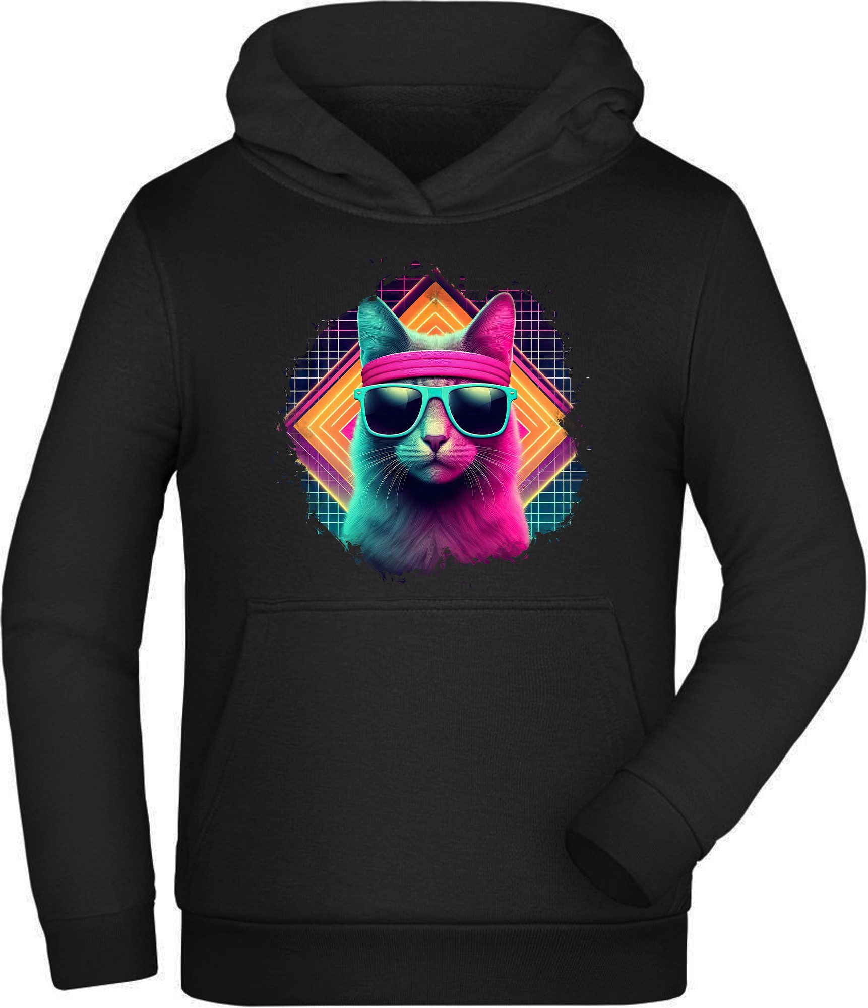 Kapuzensweatshirt Kinder Hoodie - Kapuzenpulli mit coolem Katzen Print
