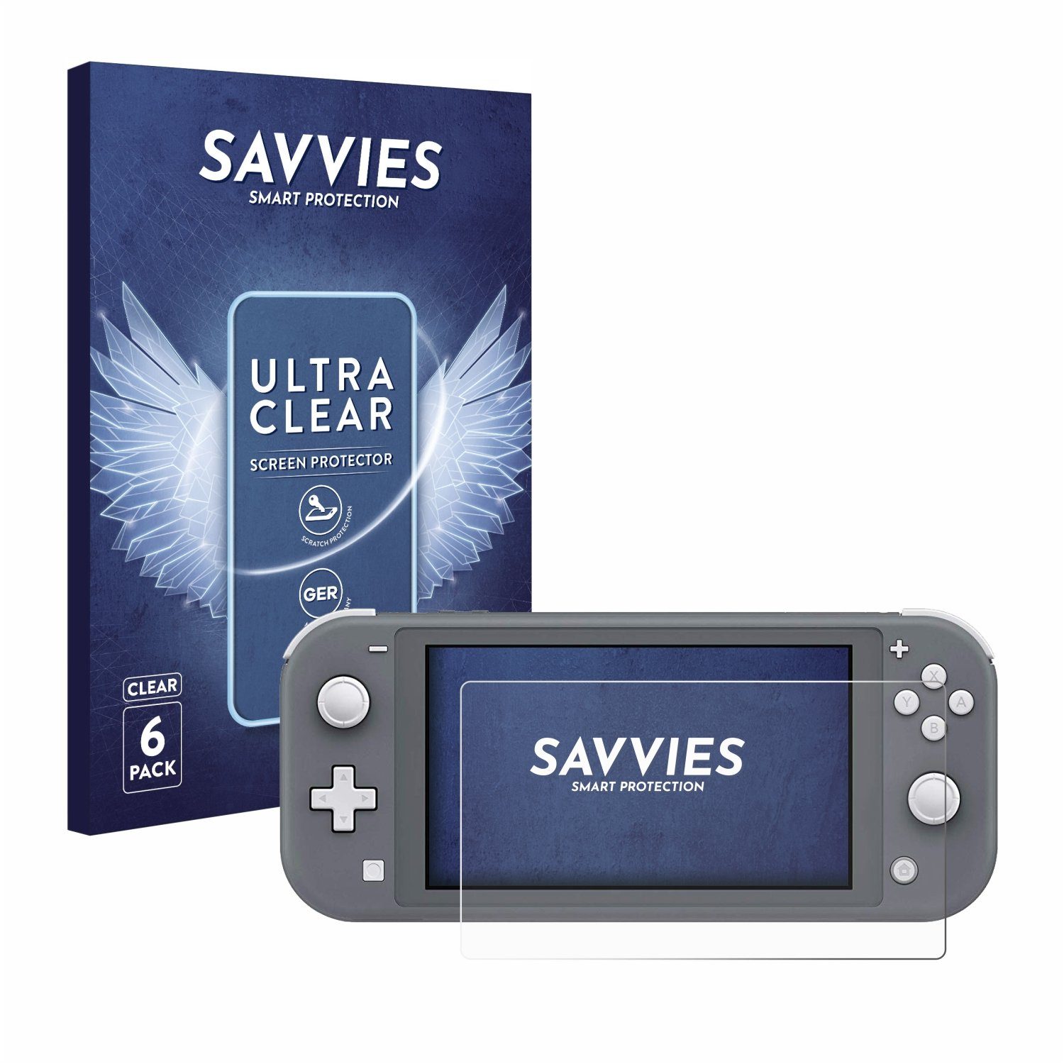 Savvies Displayschutzfolie Schutzfolie für Nintendo Switch Lite, 6 Stück, Displayschutz Schutz Folie Klar Transparent