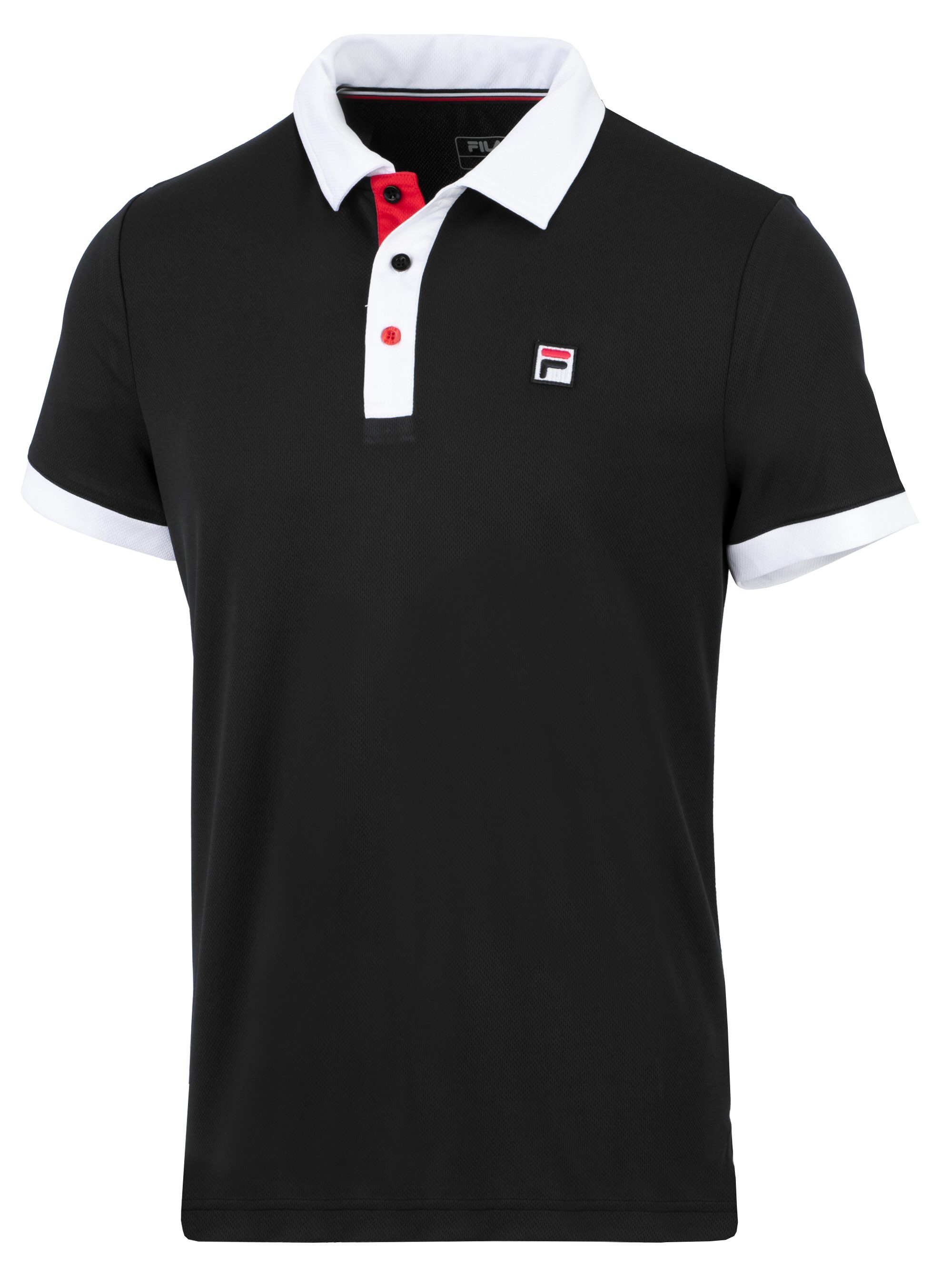 Fila Poloshirt Markus (100% Polyester) schwarz/weiss Herren
