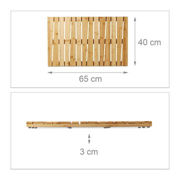 Badematte Bambusmatte für Bad relaxdays, Höhe 30 mm, Bambus