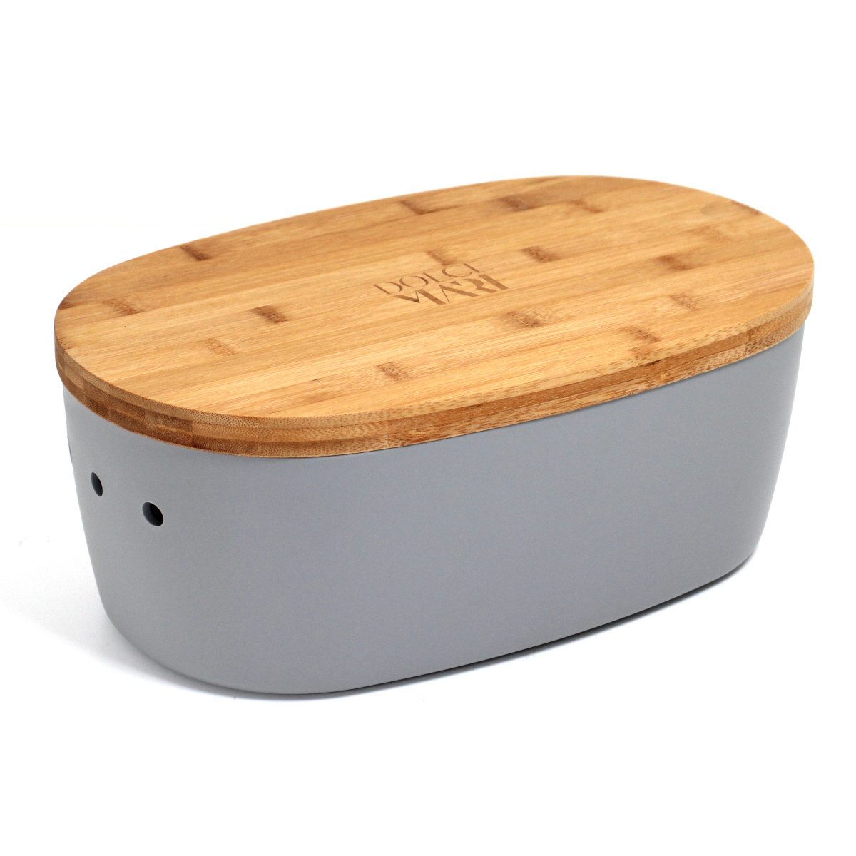 Dolce Mare Brotkasten Dolce Mare Brotbehälter Brotbox Brotdose Brotkasten Bambus Grau