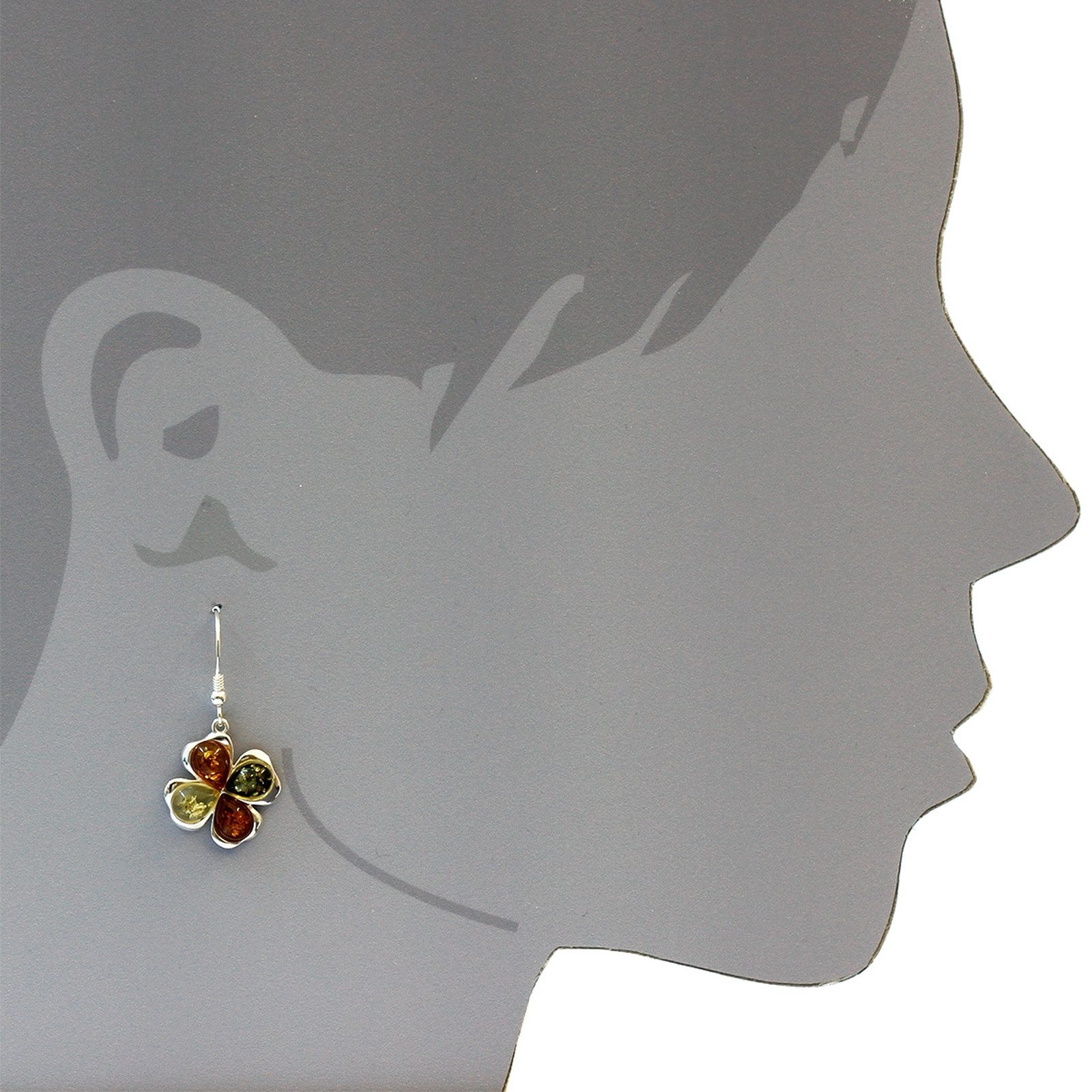 OSTSEE-SCHMUCK Paar Ohrhänger Ostsee-Schmuck Ohrhänger Kleeblatt Ohrhänger günstig online kaufen