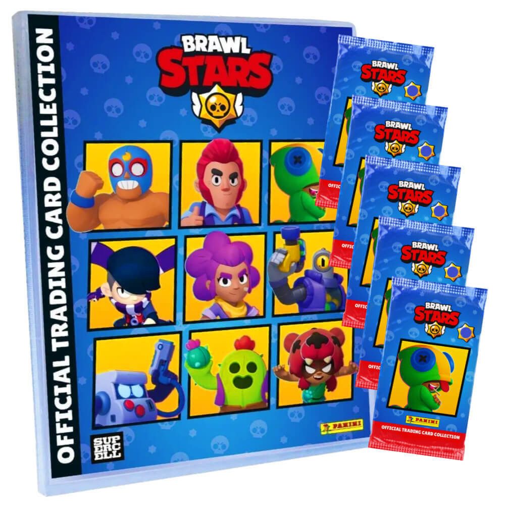Panini Sammelkarte Panini Brawl Stars Karten - Sammelkarten Trading Cards, - 1 Mappe + 5 Booster