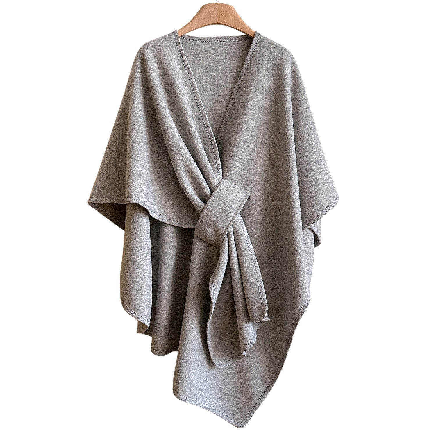 Autrucker Poncho Vielseitige Langer Poncho Schal damen, Vorne öffnen Ponchos